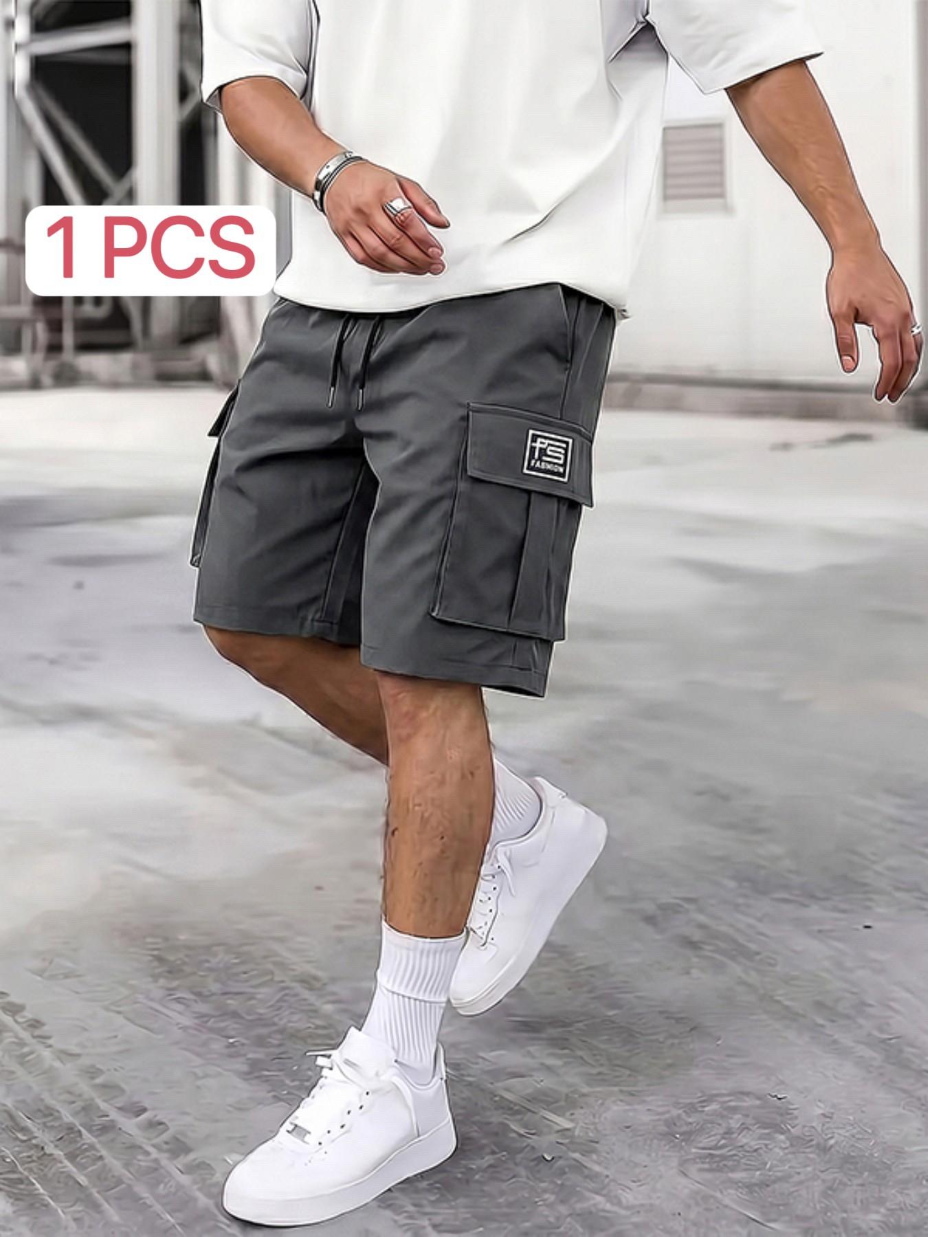 Men's 3-Pack Practical Loose Cargo Shorts, Drawstring Athletic Shorts, Large Side Pockets, Drawstring Waist, Casual Athleisure Street Style, Sportswear, Geometric, Summer Outdoor Sports