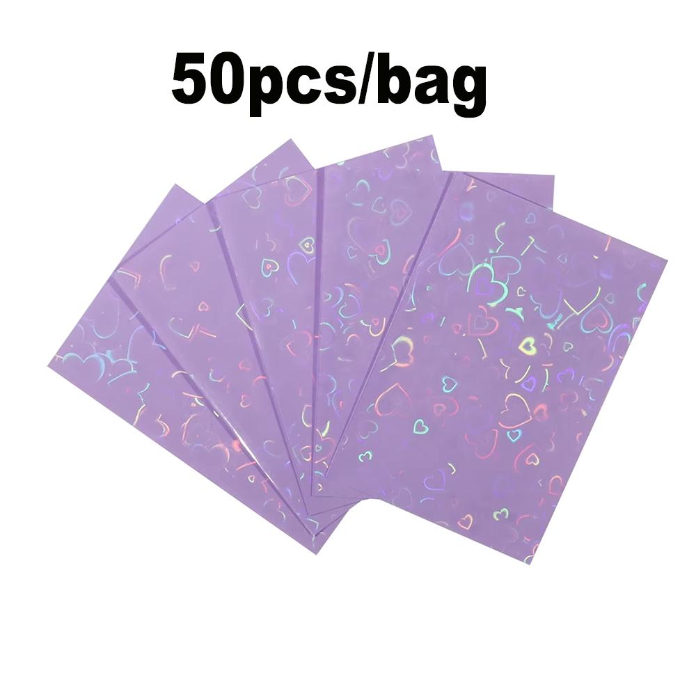 50Pcs 61x91mm Card Sleeves – Card Sleeve Protectors Premium Clear Love style PVC Fits YGO/Photocard/Sports Cards, Small Size Trading Card Holder, Durable & Scratch-Resistant, Perfect Gift Set for Collectors
