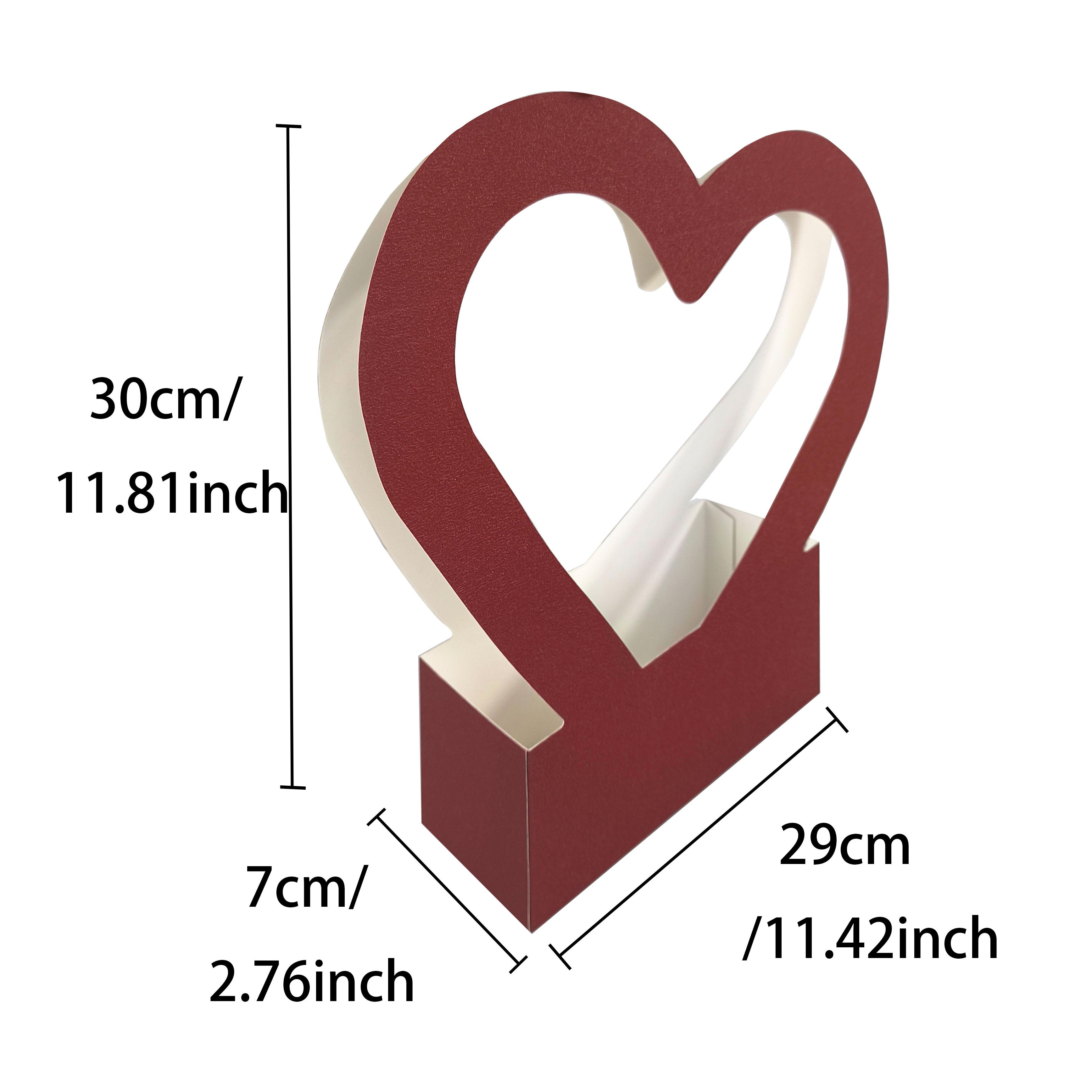 5pcs Heart-Shaped Gift Bags, Hollow Heart Flower Handled Box, Holiday Flower Wrapping Paper Bags, Romantic High-Value Party Favor Bags, Suitable for Valentine's Day, Mother's Day, Birthday, Wedding and Other Occasions for Flowers and Gift Wrapping