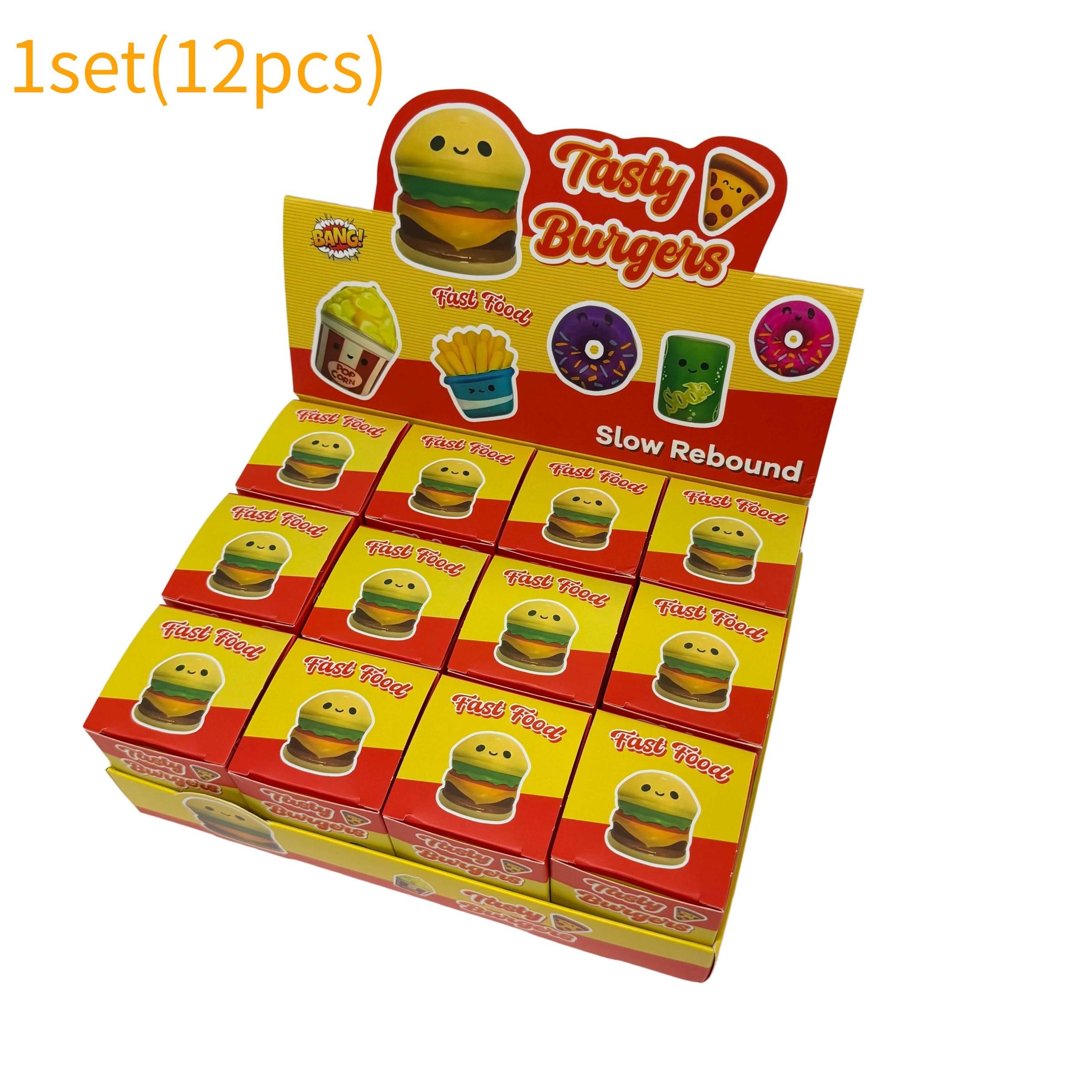 12 Pack Mini Squishy Hamburger Toys Mystery Blind Box - 8 Styles Kawai Squishies Party Favors,Easter Basket Stuffers Classroom Prizes, Slow Rising Stress Relief Sensory Fidget Toys
