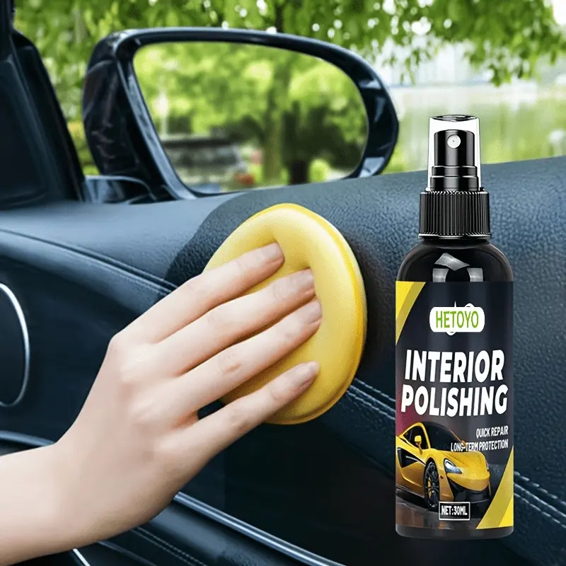 Automobile interior polishing spray-multipurpose plastic polishing agent, tire brightening agent, suitable for dashboard, seat and plastic decoration, dustproof and ultraviolet-proof, instantly brightening and restoring the original color.
