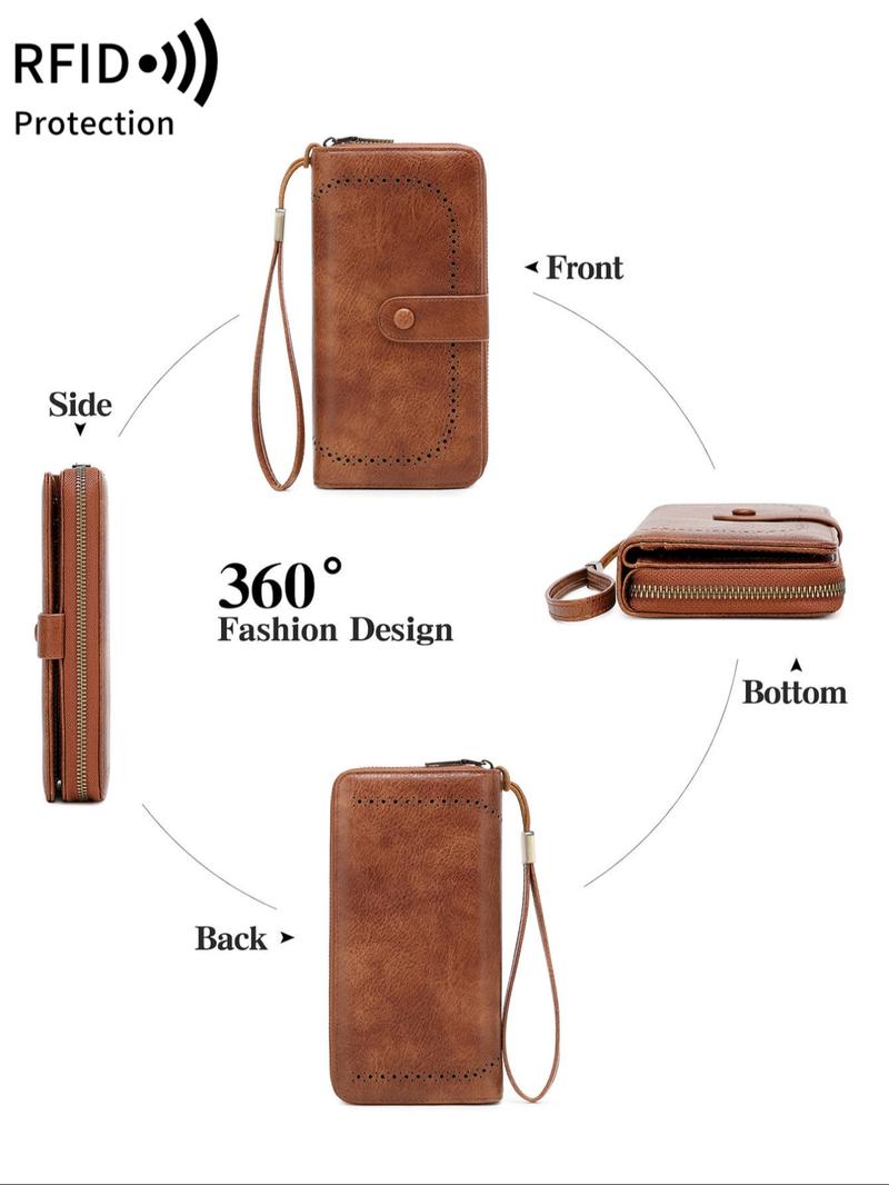 Vintage Long Wallet, Multi Card Slot Zipper Wallet, Large Capacity Multi Card Clutch Bag, Casual Trendy Versatile High-quality Daily  Card Holder Wallet, Stylish Wallet for Women & Men