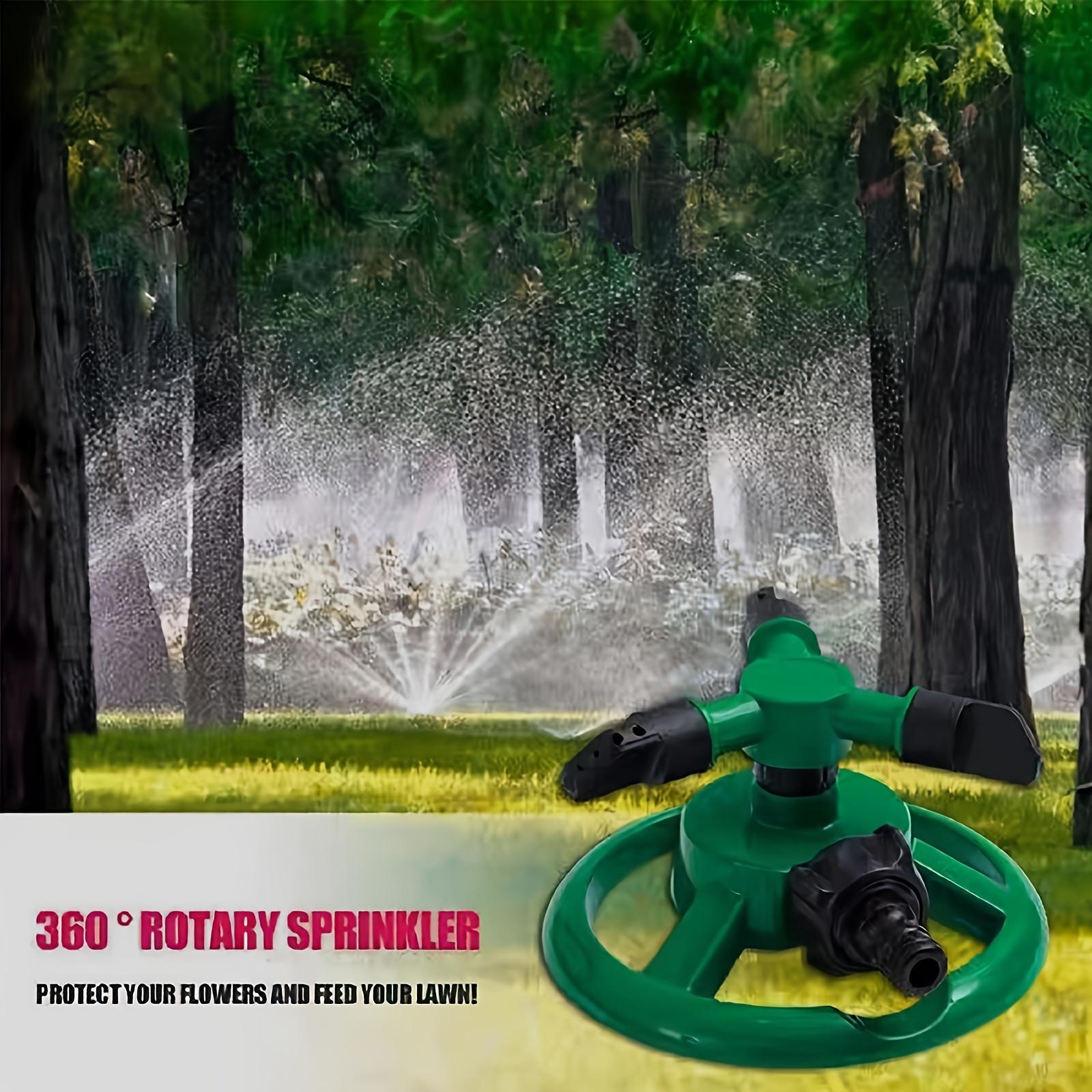 360° Automatic Rotating Lawn Sprinkler, Adjustable 3-Arm Garden Water Sprinkler System for Yard, Lawn, Grass & Outdoor Irrigation