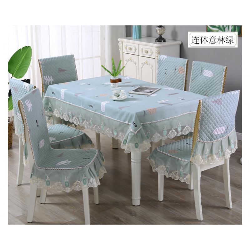 Soft Fabric Dining Room Combo Set, All-Round Chair Cover Stool Sleeve, Integrated Backrest Chair Cushion Cover, Multi-purpose Household Tablecloth for Dining Room Home Decor