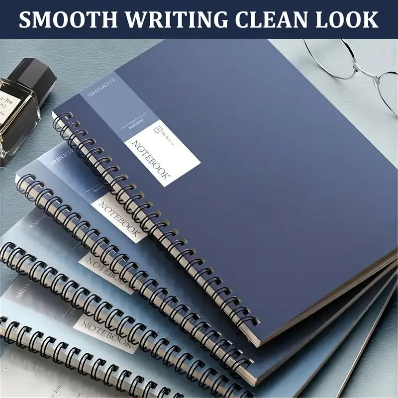 A5 Coil Notebook, Simple Design Memo Pad, Wholesale for Elementary Students, High Aesthetic Spiral Notebooks Practice Book, 4/10 Packs