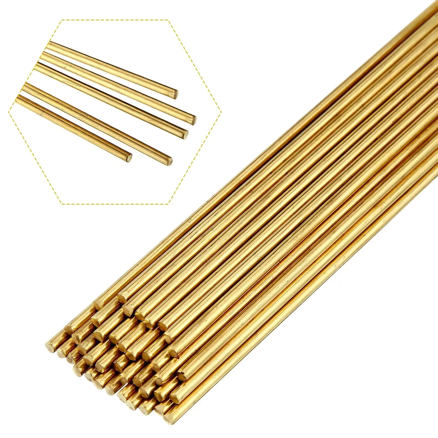 40 brass rods, 1.5/2 mm brass brazing rods, 2 mm| Solid copper alloy weldings are used for manual DIY garden model making, punches, pins, hardware parts, knife handles, and lathe rods
