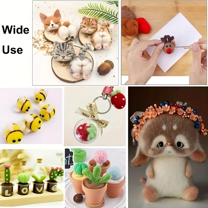 54 Piece Wool Felt Kit + Tools, Beginner Needle Felting Set, Includes Animal Tool Instructions, DIY Craft Supplies, DIY Handmade Craft