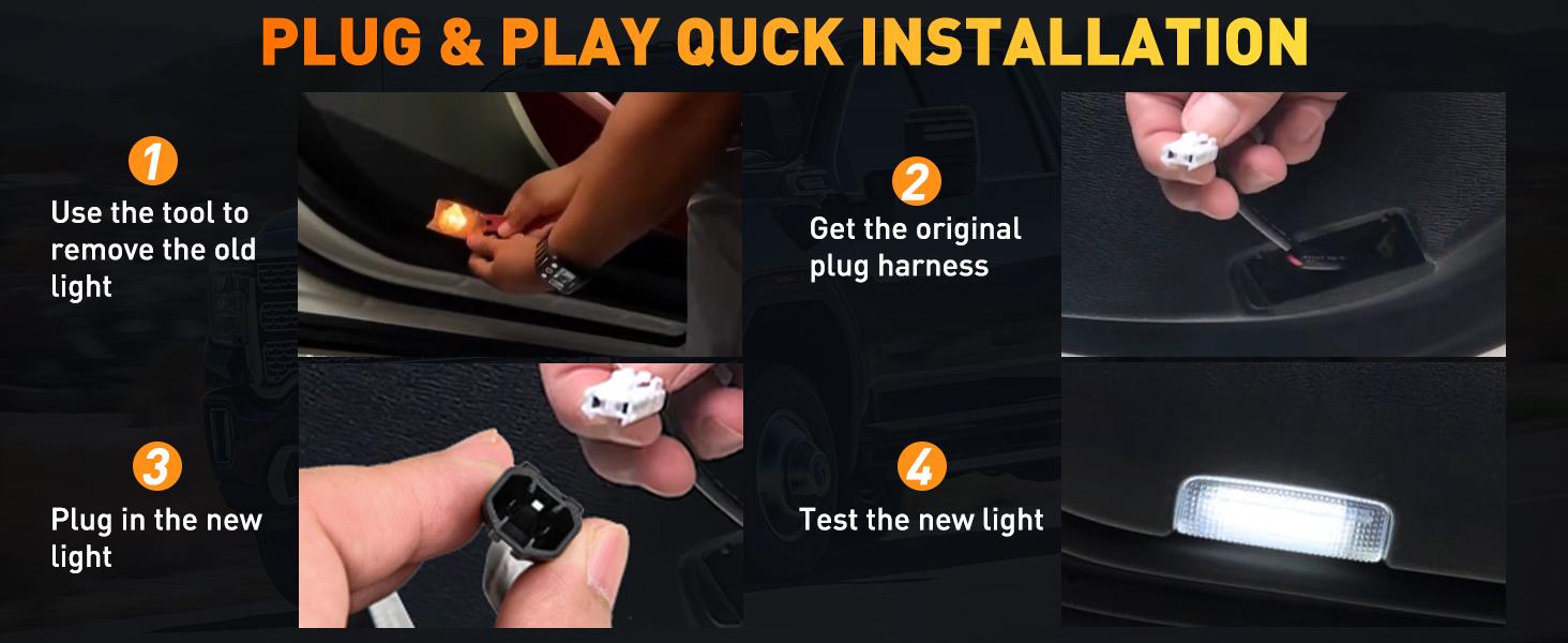 Nilight 2PCS LED Interior Door Panel Light Courtesy Lights White Beam Plug and Play for Toyota Avalon Sienna Venza Camry Prius 4Runner Lexus IS ES GS LS RX GX LX Subaru BRZ Lighting Accessories