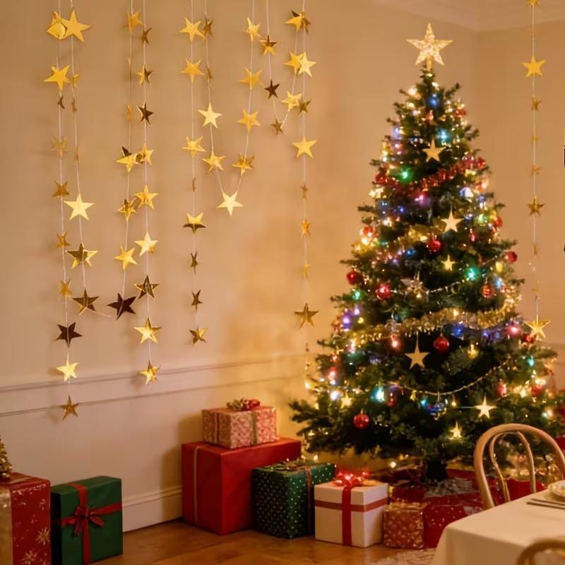 72/108-Piece Sparkling Gold Star Sequin Banner Set | Perfect for Party Decorations, Birthday Gifts, and DIY Crafts | No Power Required