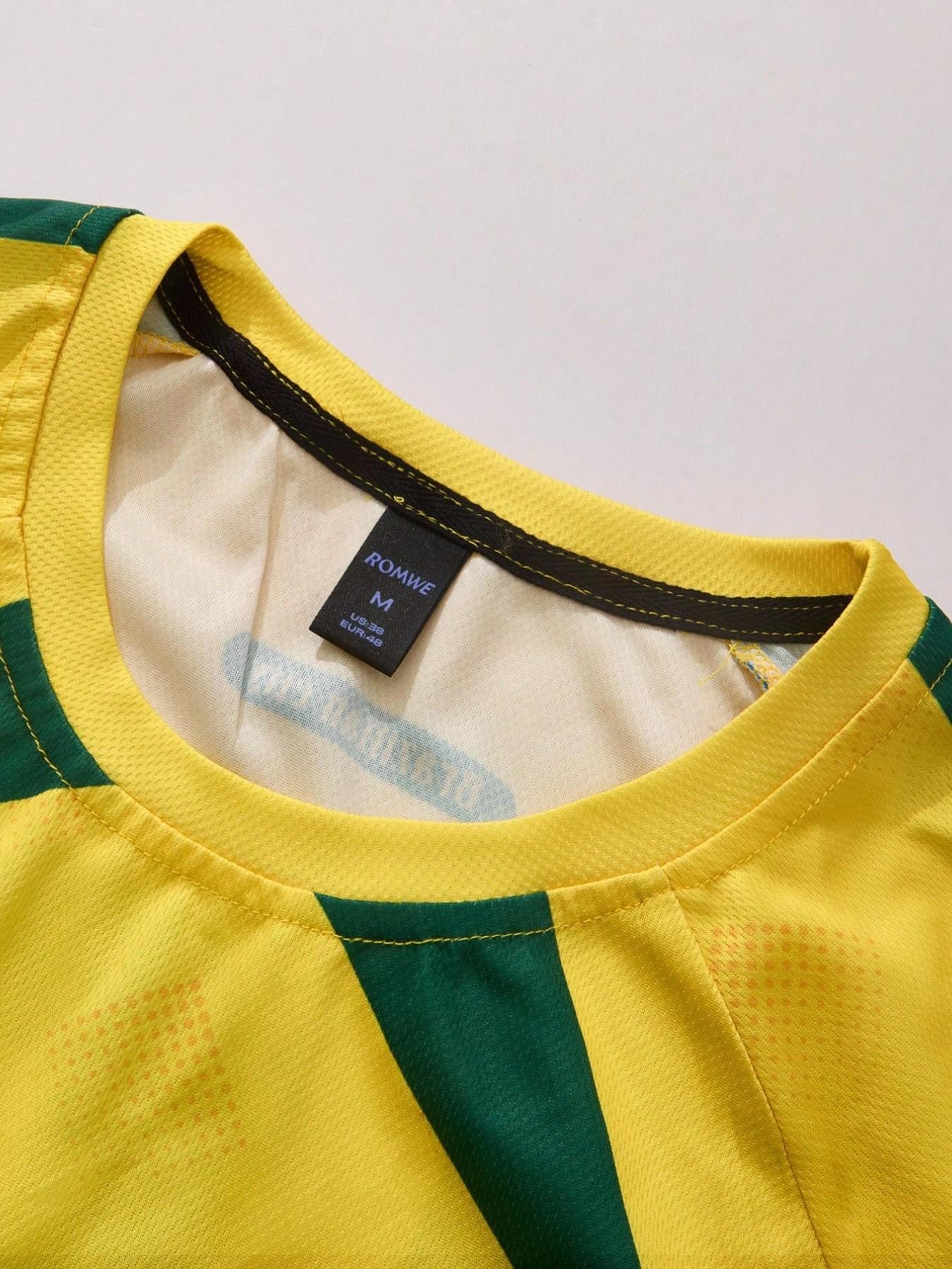 Men's Brazil #10 Retro Soccer Jersey, Sports Top, Lightweight Breathable Polyester, Yellow & Green National Team Color Block, Diamond Texture Mesh Fabric, Brazil Crest & "Brazilian city" Print, Ideal for Daily Wear, Street Style, Athletic Tops