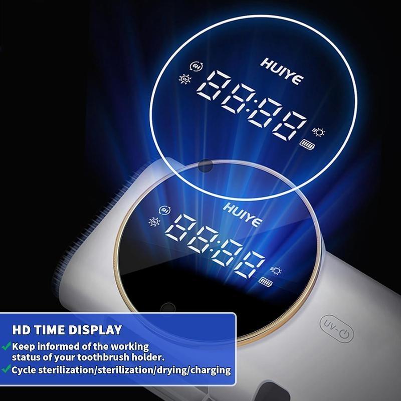 2026 Upgraded Bathroom Toothbrush Holder, Infrared Toothbrush Sanitizer, Wall-Mounted Design, Compatible with Various Toothbrush Sizes, Features Air-Drying Function, Equipped with an LED Smart Display
