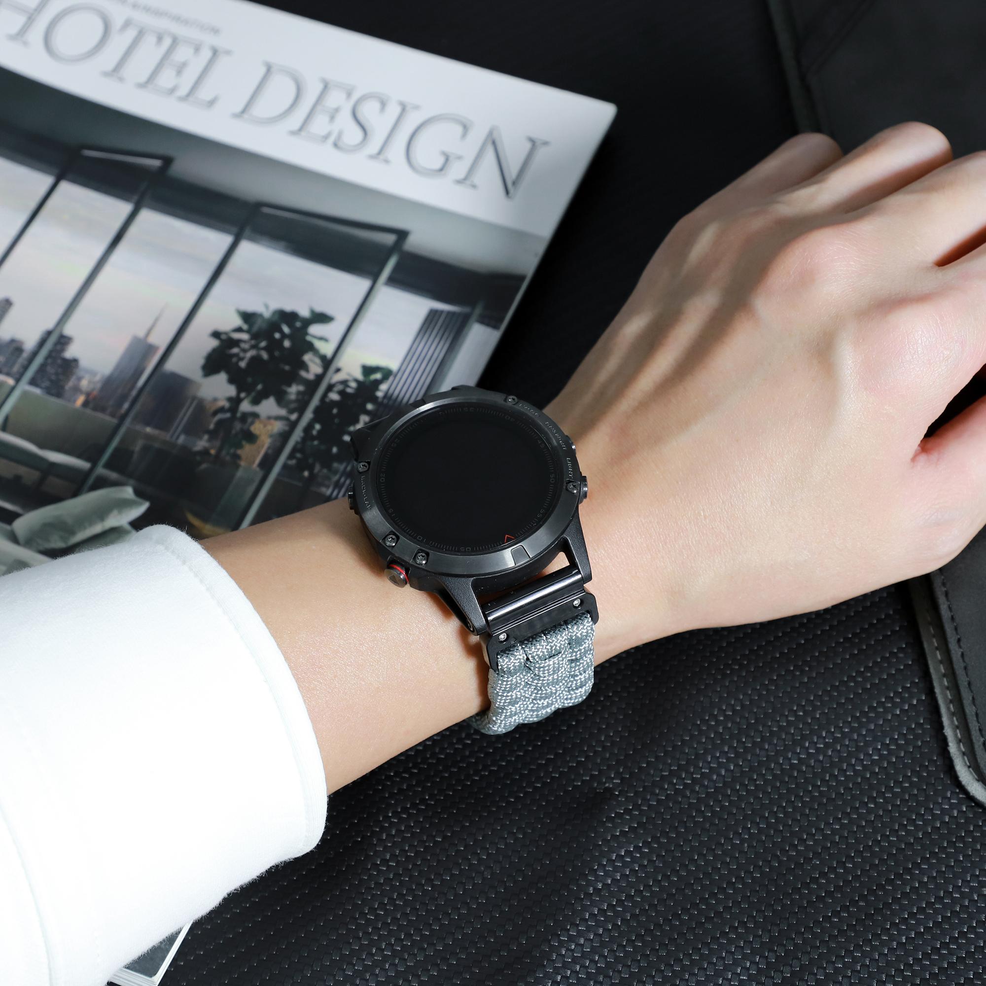 Garmin Compatible Watch Bands, Durable Nylon Strap Design for Garmin Fenix/fit/forerunner/marq/dessert, Sizes 20mm/22mm/26mm