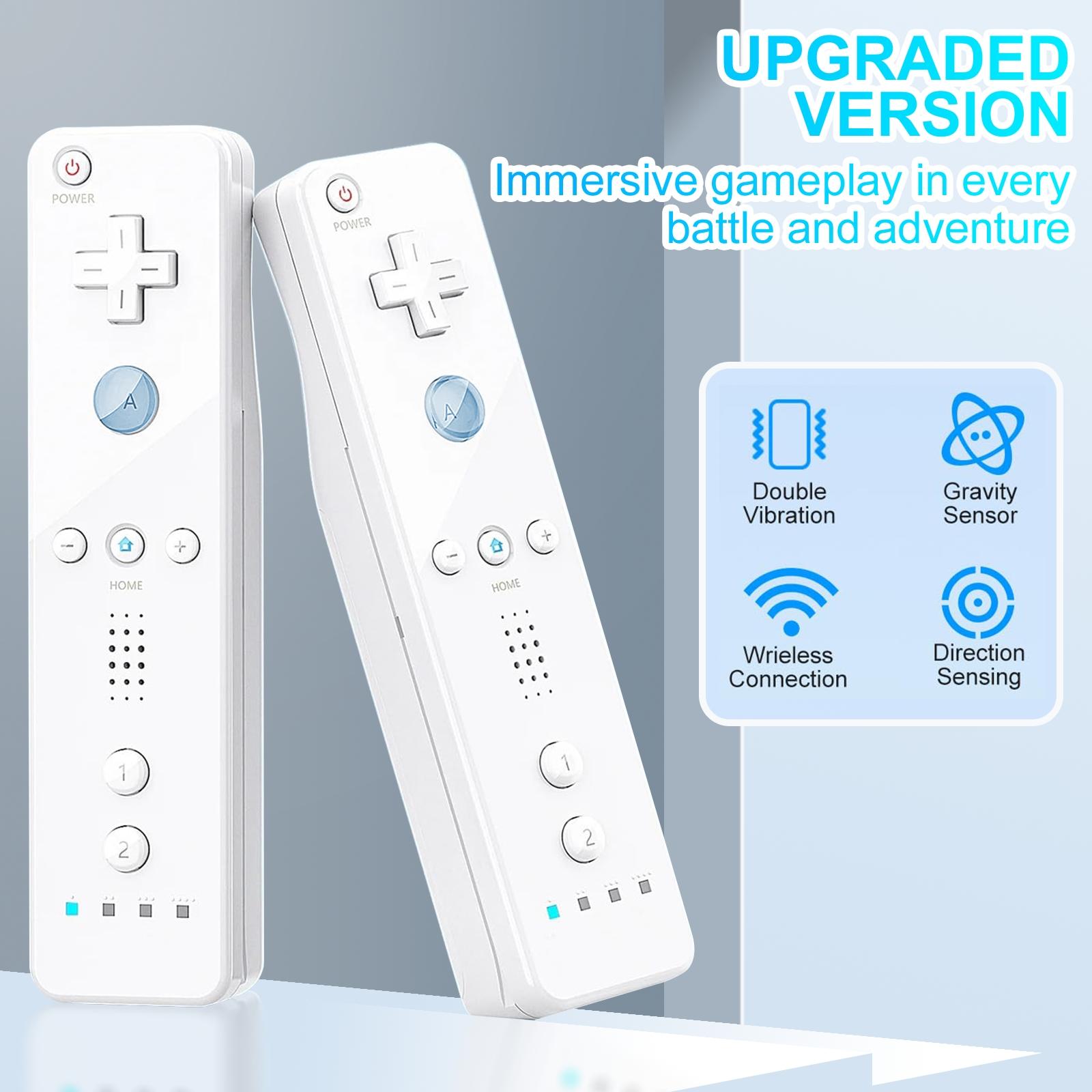 Wii Game Remote Controller with Nunchuck Set, Compatible with Nintendo Wii/wii U, Includes Silicone Protective Case and Wrist Strap