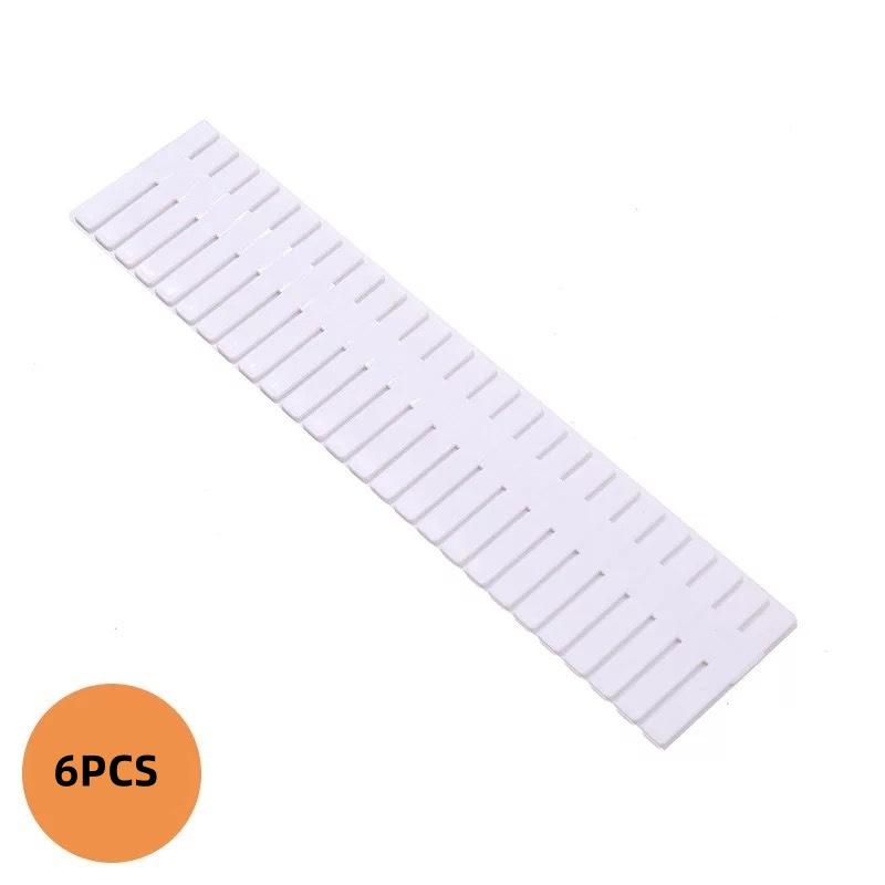 6pcs Adjustable Drawer Dividers, Thick PP Material Non-Slip, Home Storage Organizer, Suitable for Wardrobe, Underwear, Socks, Kitchen Utensils