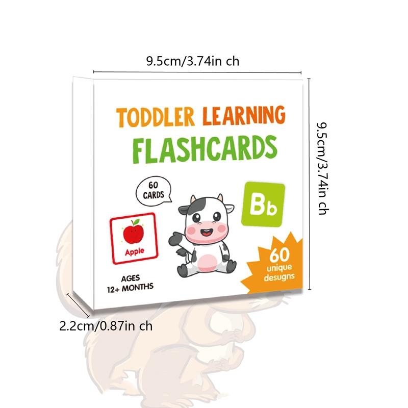 Learning Flashcards, Cartoon Animal Alphabet Shapes, Educational Early Education Cards, Kids Cognitive Development Toys, Visual Stimulation Cards