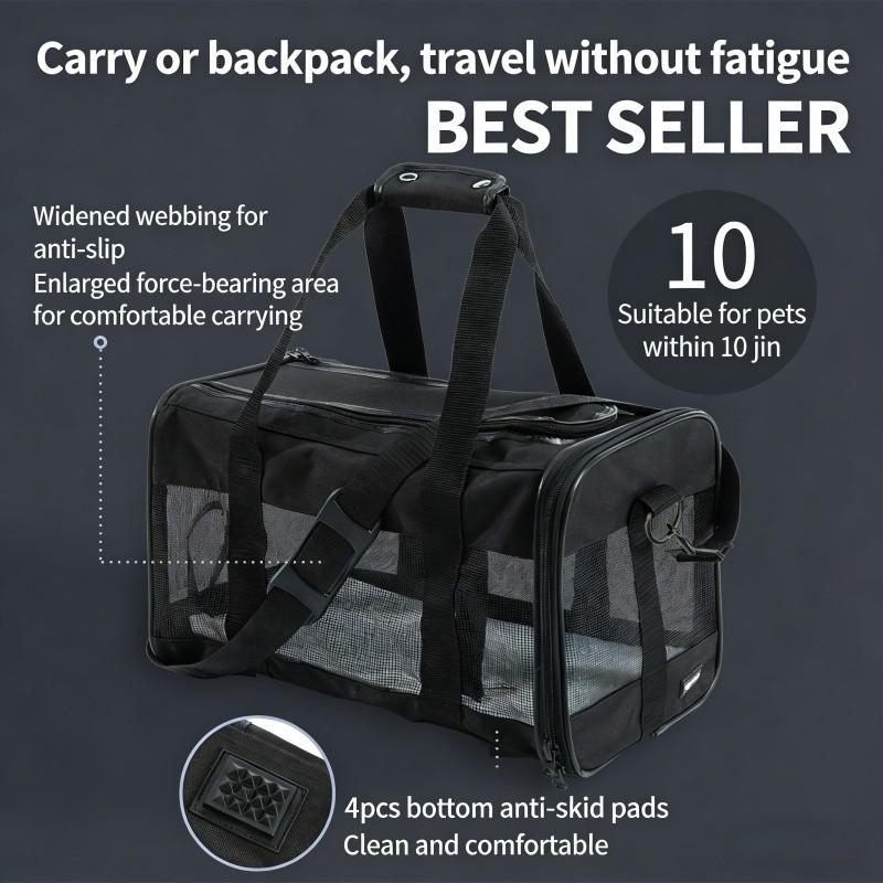Lightweight Cat Carrier Essential for Outdoor Use, Breathable Foldable Handheld Pet Travel Bag, Airplane Dedicated Portable Cat Carry Bag