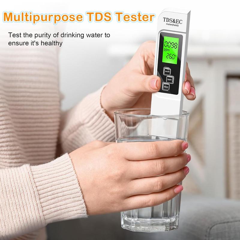 2026 Upgraded 4-in-1 Digital TDS Meter - Digital Water Quality Tester for TDS, EC and Temperature (°C/°F) | 0-9990 ppm Range | Suitable for Drinking Water, Reverse Osmosis Systems, Aquariums and Swimming Pools inflatable pool Modern