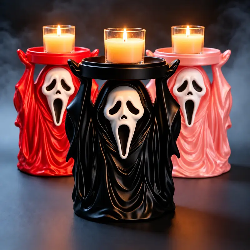Ghostface Candle Holder | Halloween Themed Decor | Horror Candle Stand | Spooky Season Home Decoration