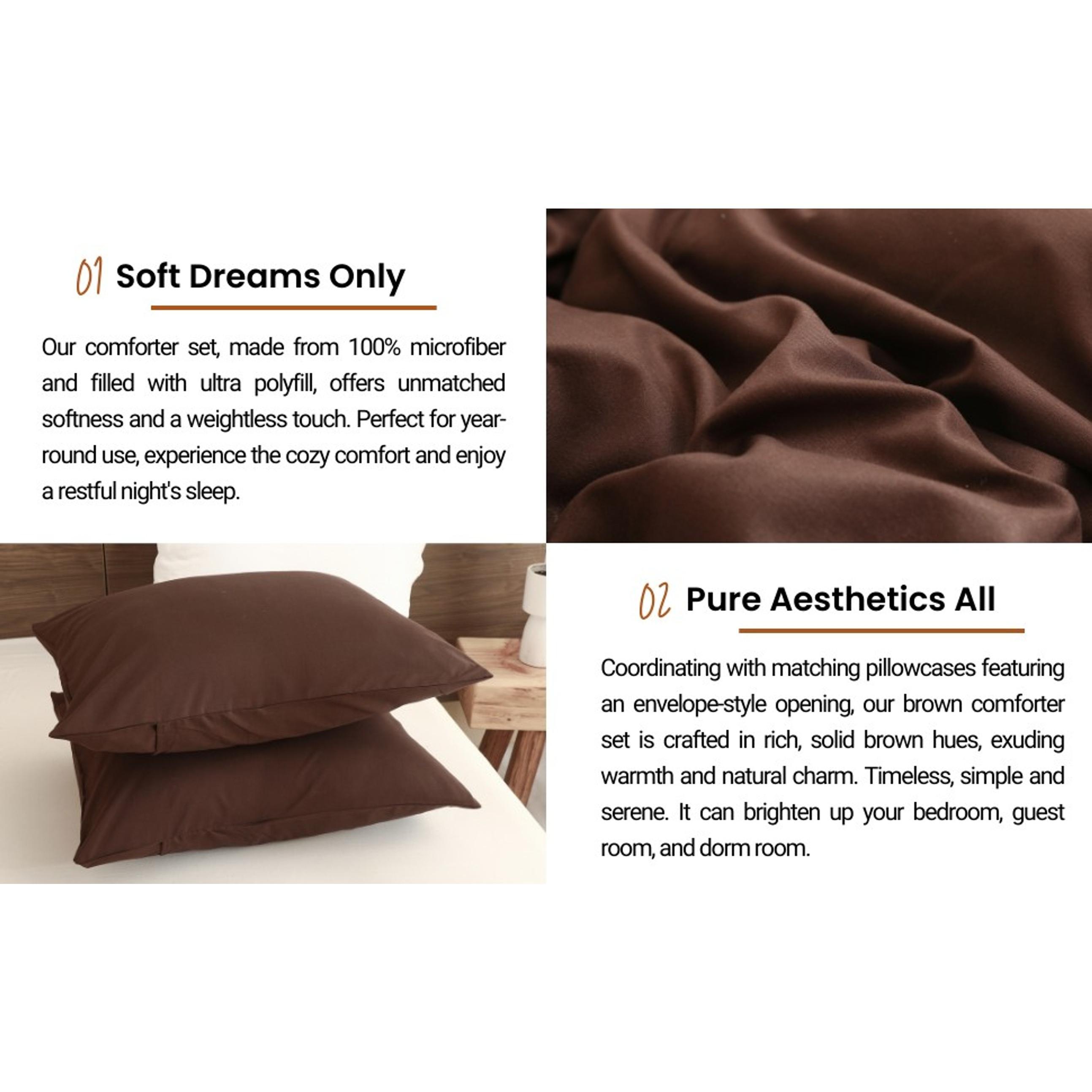 Earthy Brown Comforter Queen Size, Neutral 3 Pieces Comforter Set, Lightweight Solid Bedding Set, All Seasons Soft Fluffy Queen Comforter Set (90x90In Comforter & 2 Pillowcases) Earthy Brown Comforter Queen Size, Neutral 3 Pieces Comforter Set, Lightweight Solid Bedding Set, All Seasons Soft Fluffy Queen Comforter Set (90x90In Comforter & 2 Pillowcases)
