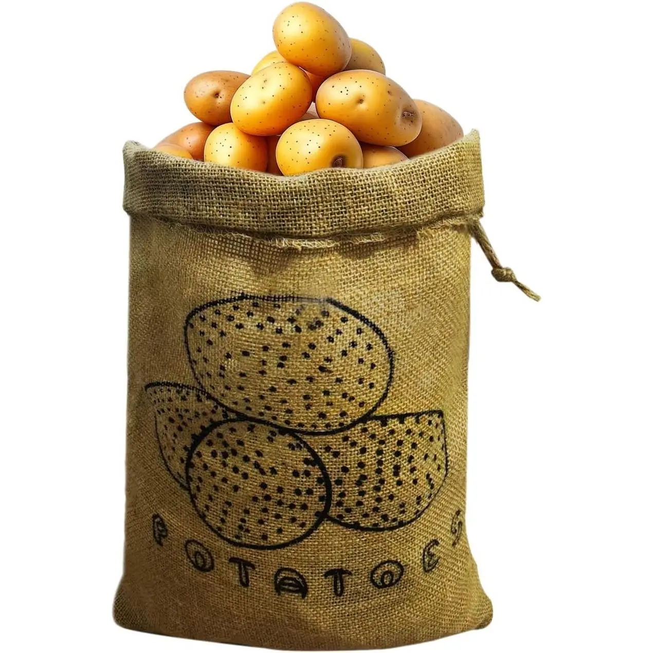 Burlap  storage, Storage Sack with Drawstring, Produce Bags Keeper for Freshness,16 * 12inch