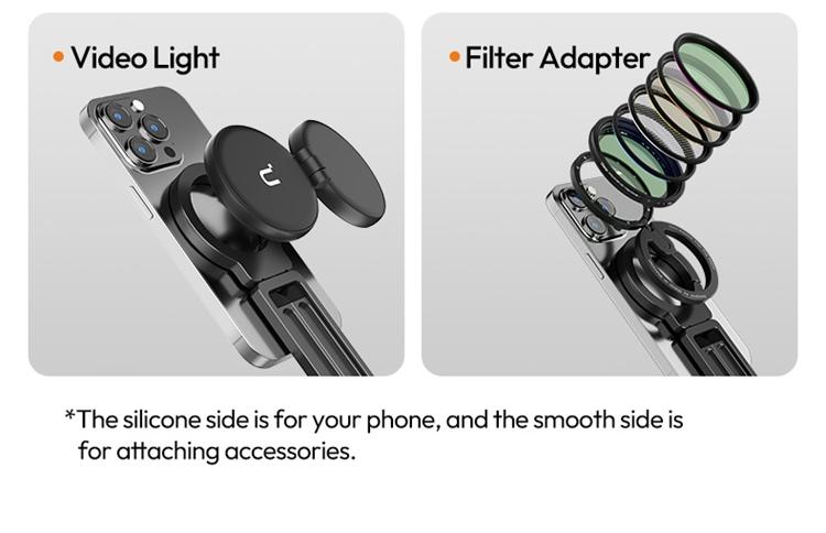 ULANZI Magnetic Phone Tripod for iPhone, MA38 Portable Phone Holder Mini Tripod for Magsafe with Double-Sided Strong Magnetic 1/4'' Arri Locating Hole Foldable Hook for iPhone 16 15 14 13 12