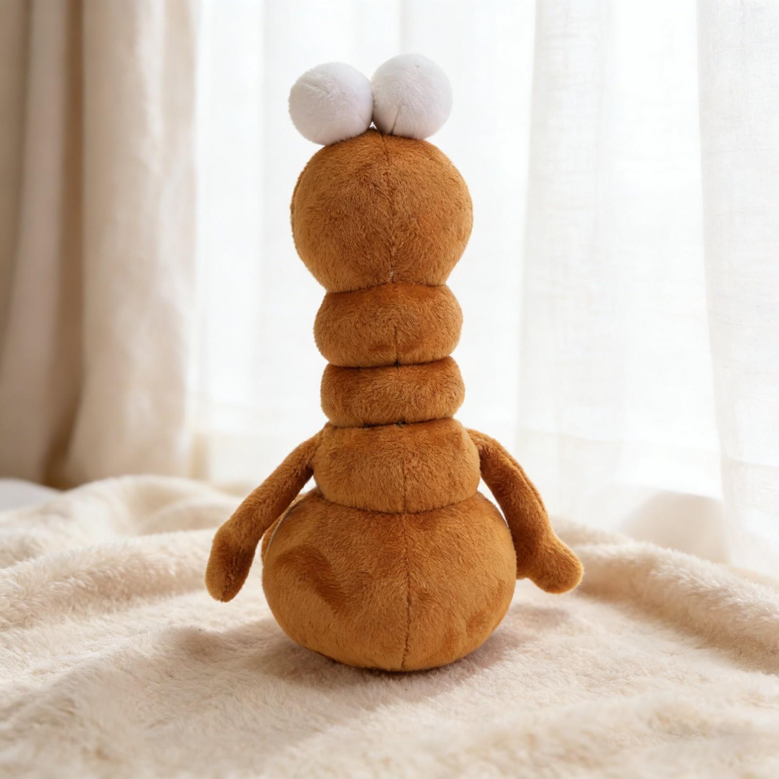29cm/11.41in Marcus the Worm Plush Toy, Stress-Relieving Fun Plush with Cute Big Eyes, Therapeutic Pet-Like Soft Stuffed Animal, Popular Internet Meme & Unique Design, Perfect Birthday & Holiday Gift for Boyfriends & Friends