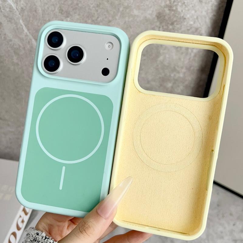 Made from Original Solid Color Liquid Silicone Designed for Magsafe, Compatible with for iphone 17 Pro Max, 16, 15, And 14, 13, Featuring a Large Window And a Shock-Resistant, Shockproof, Protective Skin- Cover