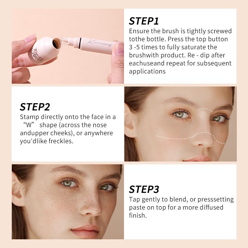 Waterproof Freckle Pen Makeup Stamp, Natural Looking Fake Freckles Marker, Sweatproof Dotting Pen for Women