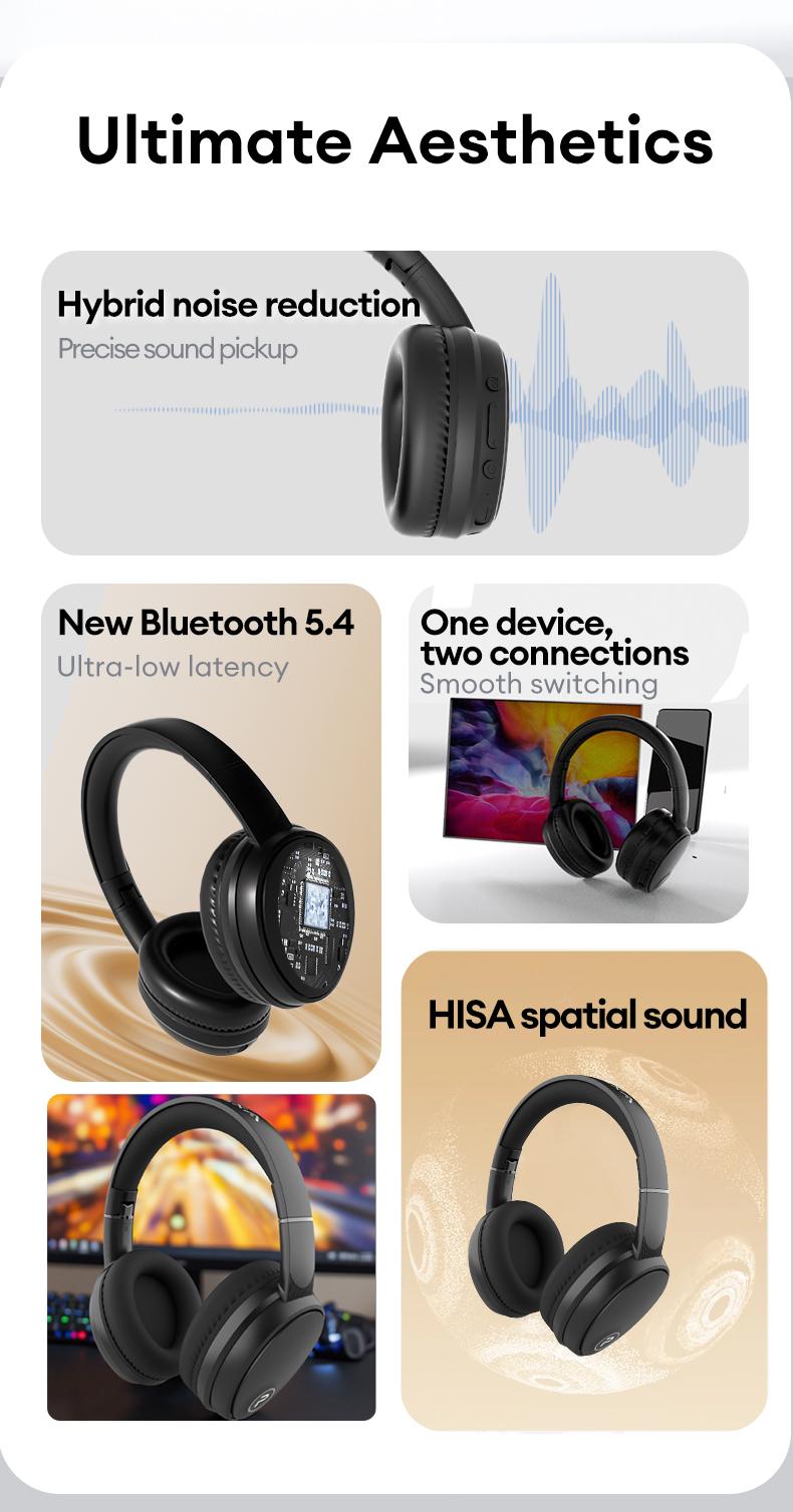 PAXA-PBuds Max ACN Headset  Headphones，Hollow Earphone Design,Outstanding Acoustic Performance Balance Technology,  Low-Latency Sound Image Synchronization, Bluetooth 5.4 Stable Version, 30-Hour Battery Life, Suitable For Work Or Outdoor Activities.