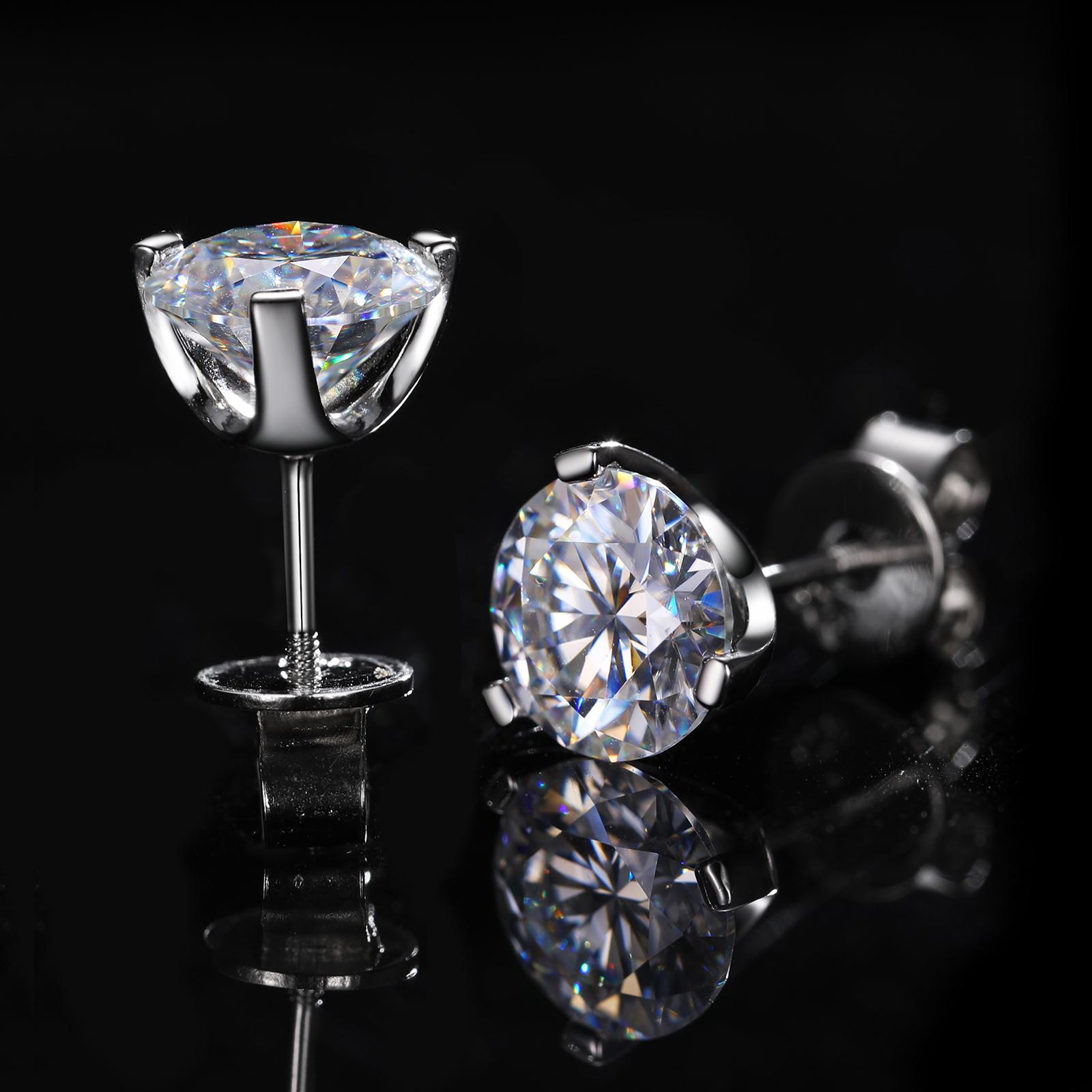 【#E50】UCCIYO Lab-created moissanite Earrings For Women S925 Sterling Silver Stud Earring Men Hip Hop Jewelry Couple Gift