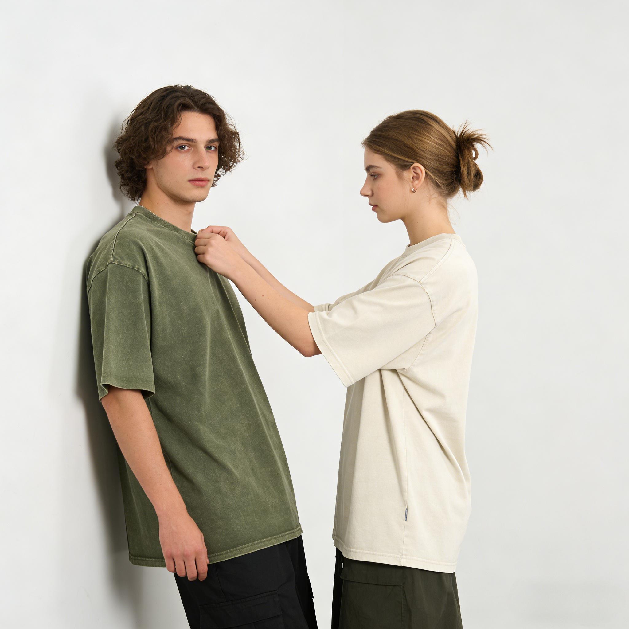 Unisex 1/3 Pack 100% Cotton Crew Neck T-Shirts, Heavyweight Short Sleeve Vintage Acid Wash Basic Tees, Casual Streetwear Tops for Men & Women Unisex 1/3 Pack 100% Cotton Crew Neck T-Shirts, Heavyweight Short Sleeve Vintage Acid Wash Basic Tees, Casual Streetwear Tops for Men & Women