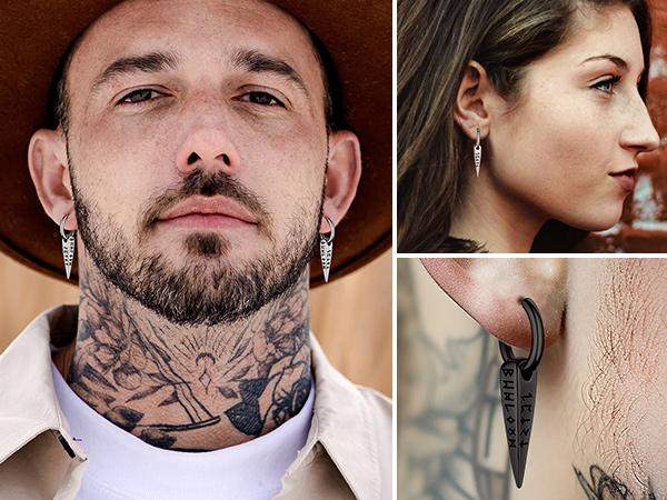 FaithHeart Runes Hoop Dangle Earrings Norse Viking Style for Men Women Stainless Steel FaithHeart Runes Hoop Dangle Earrings Norse Viking Style for Men Women Stainless Steel