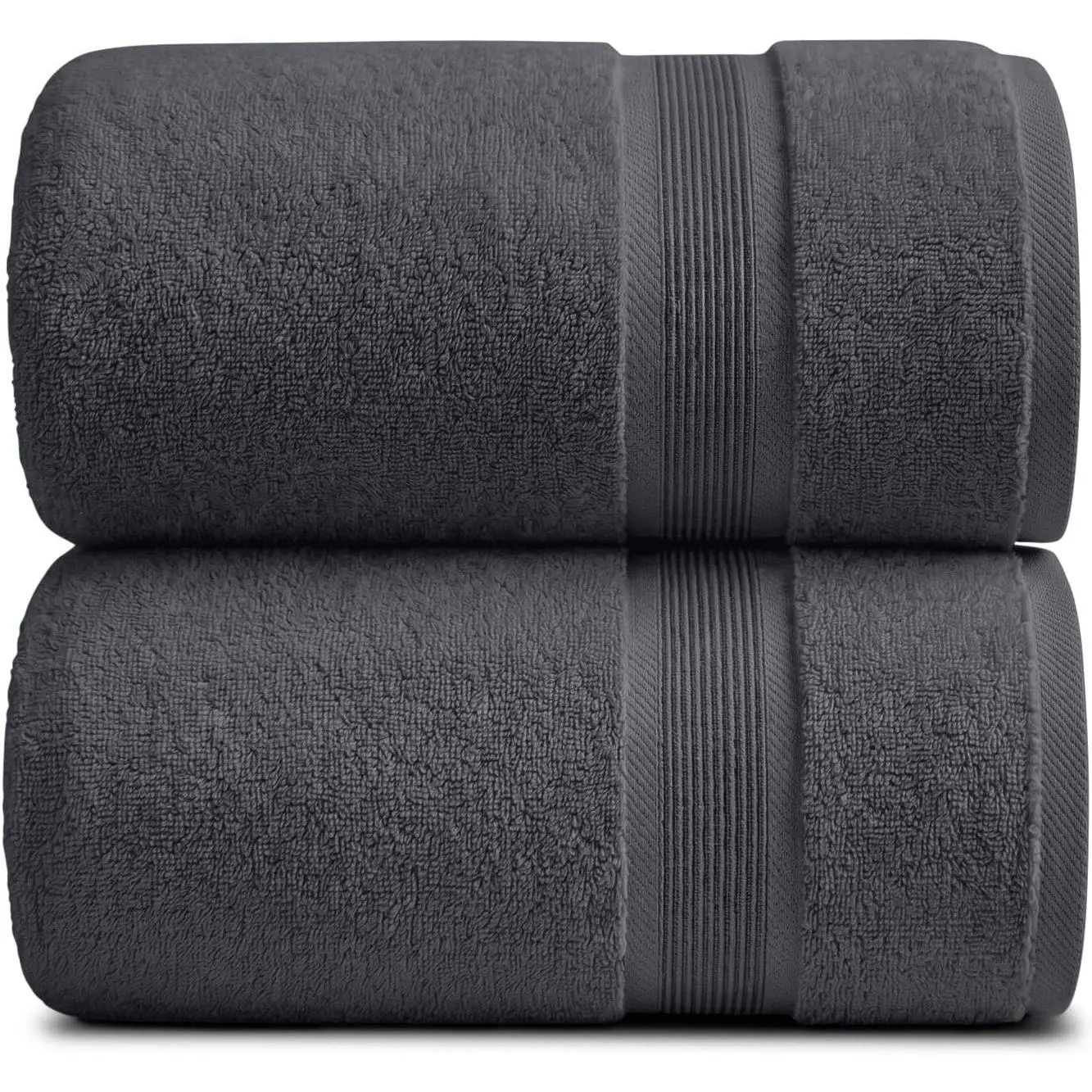 Luxury Bamboo Rayon Oversized Bath Towel Set | 2-Pack | Ultra Soft | Grey | 35% Bamboo Rayon - 65% Zero Twist Cotton | Absorbent Quick-Dry Towels for Bathroom | OEKO-TEX Standard 100
