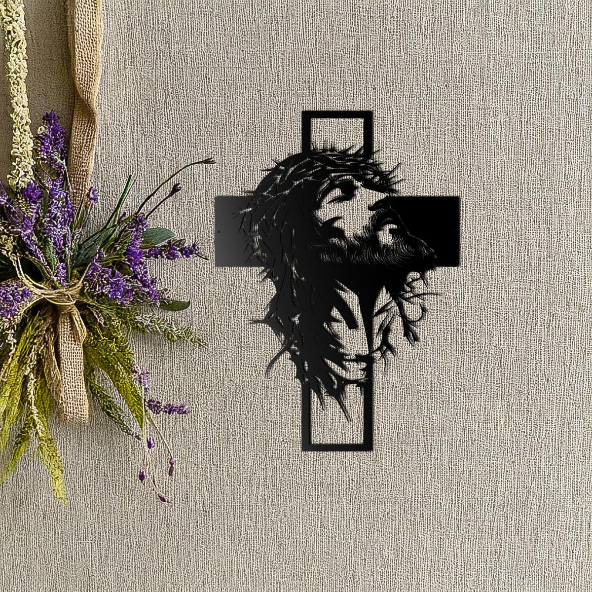 Jesus Cross Metal Wall Art 28.58x40cm Christian Religious Decor Easter Gift Laser Cut Hand Engraved Durable Home Office Church Restaurant Symbolism Hanging - Decorative Jesus Cross Metal Wall Art 28.58x40cm Christian Religious Decor Easter Gift Laser Cut Hand Engraved Durable Home Office Church Restaurant Symbolism Hanging - Decorative