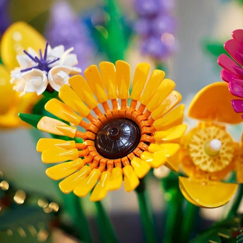 Artificial rose, orchid, wildflower DIY building block set -3D eternal flower model, Mother's Day home decoration, and holiday gifts