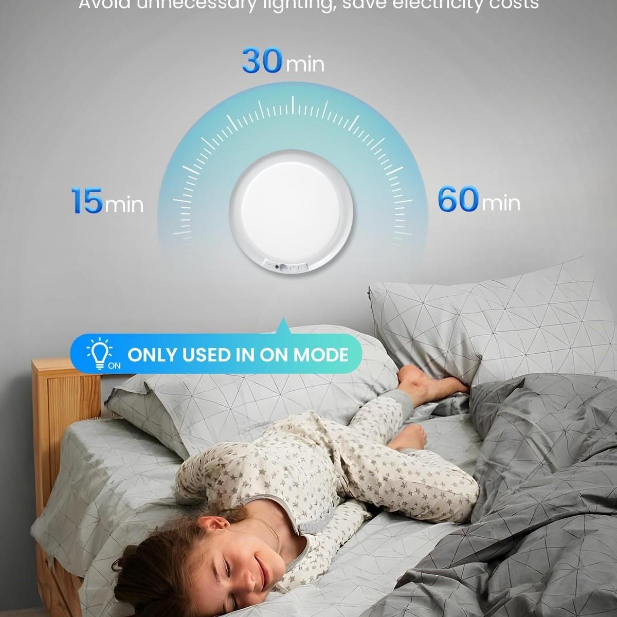 Rechargeable Motion Sensor Ceiling Light 7.5", 4000mAh Wireless Battery Operated Ceiling Lamp with Remote Control, Dimmable, 3 Color Temperatures, for Bedroom, Garage, Porch, Stairs, Hallway