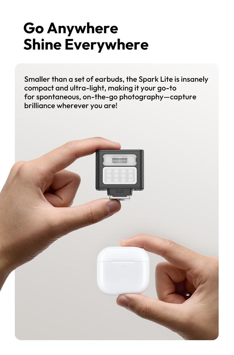 Ulanzi SL01/SL02/SL03 Mini Camera Flash Light SpeedLite GN8 6500K for Canon Sony ZV-1 Nikon Fuji Camera DSLR Vlog Live Outdoor Photography