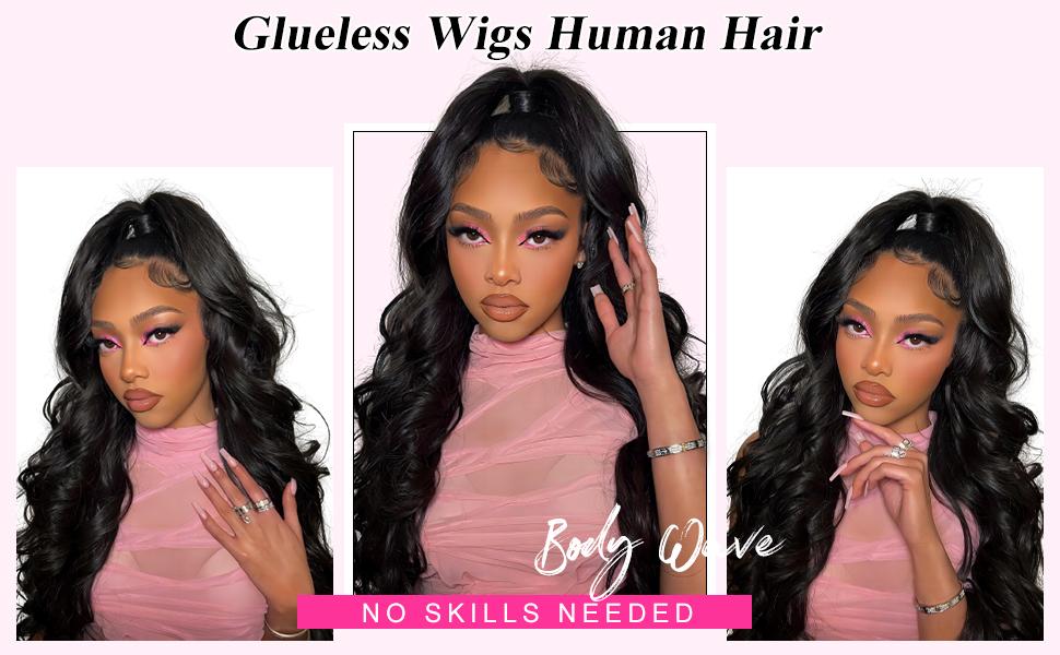28 Inch Wear and Go Glueless Wigs Human Hair Pre Plucked Pre Cut for Beginners 5x5 HD Lace Closure Wigs Human Hair 180% Density Body Wave Lace Front Wigs No Glue Pre Cut 3 Seconds to Wear Glueless Wig