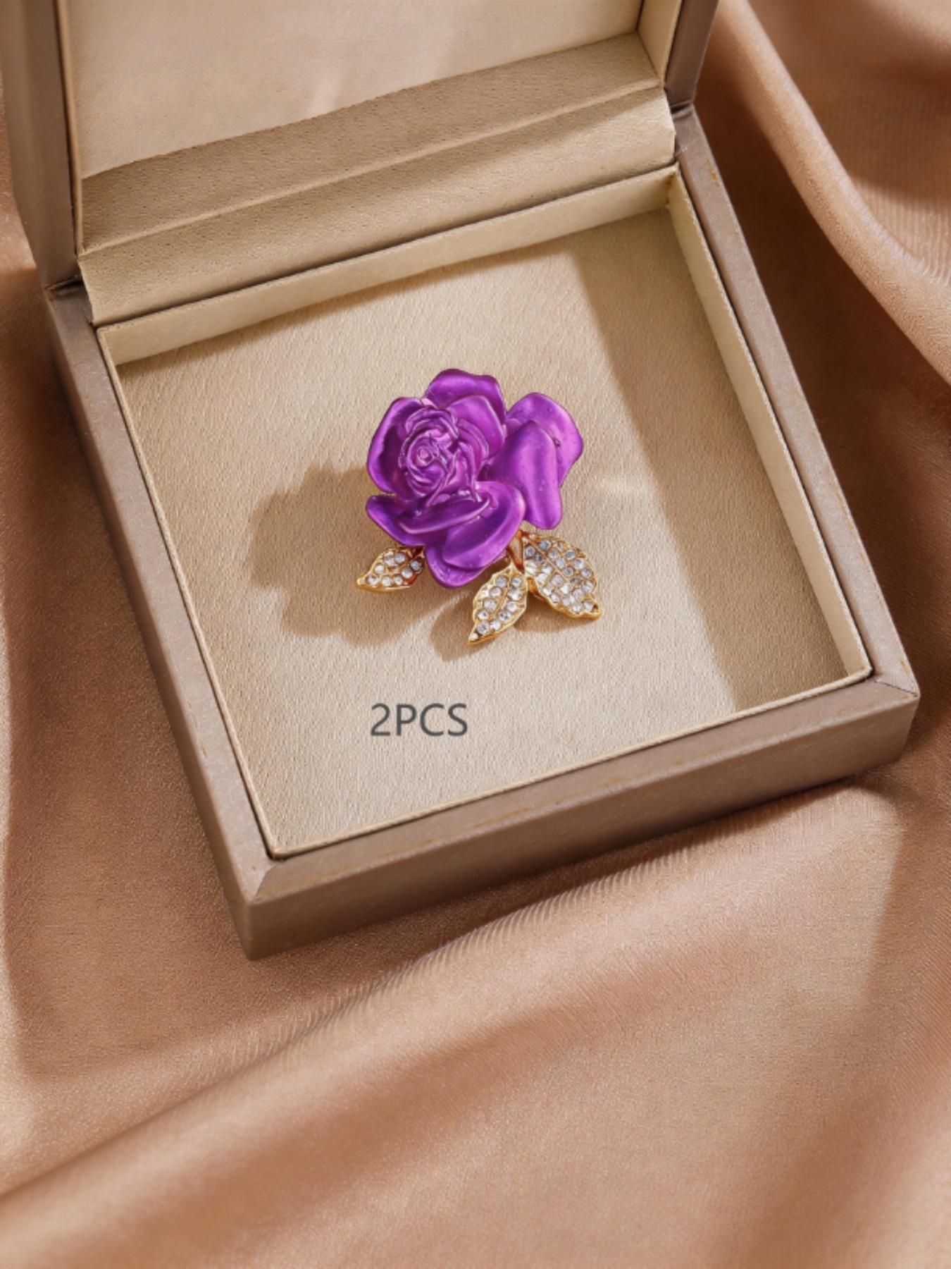 Elegant Rose Crystal Brooch, Perfect Wedding Accessory, Elegant Floral Pin, Ideal Gift for Formal Occasions, All-Season Wear