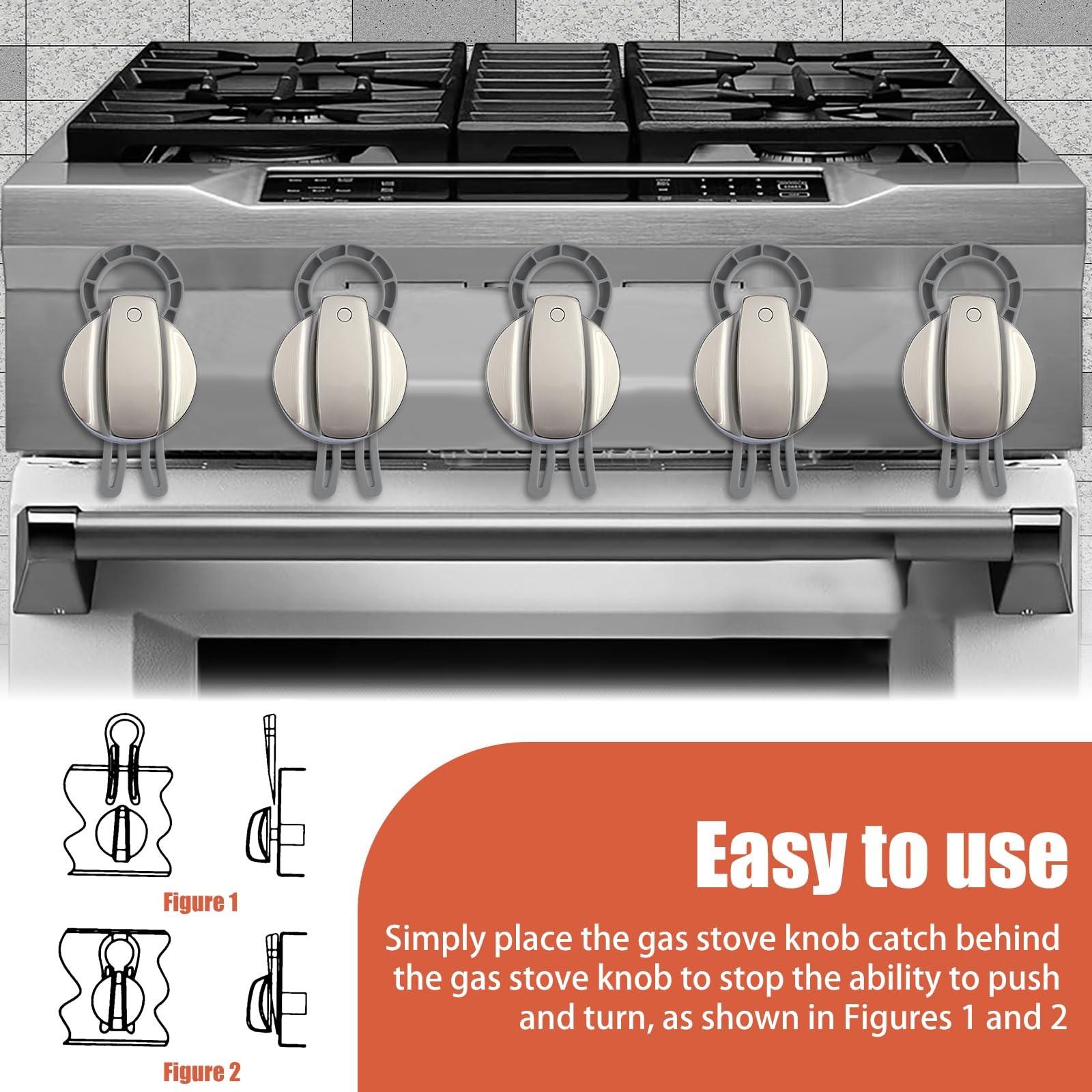 4-Pack Gas Stove Knob Safety Lock Set, Multi-Color Options, Fits Gaps 4mm to 11mm, Kitchen Security Device, All Seasons Use