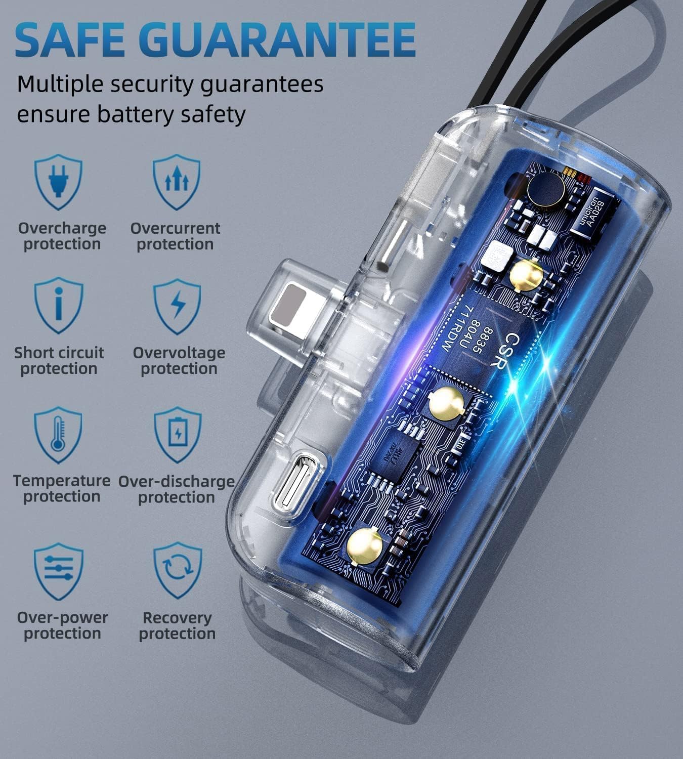 Portable Charger with Built in Plug, Tiny Power Bank Small Battery Pack Compatible with iPhone 14/14 Pro/13/13 Pro/12/12 Pro/11/XR/XS/X/8/7/6,AirPods