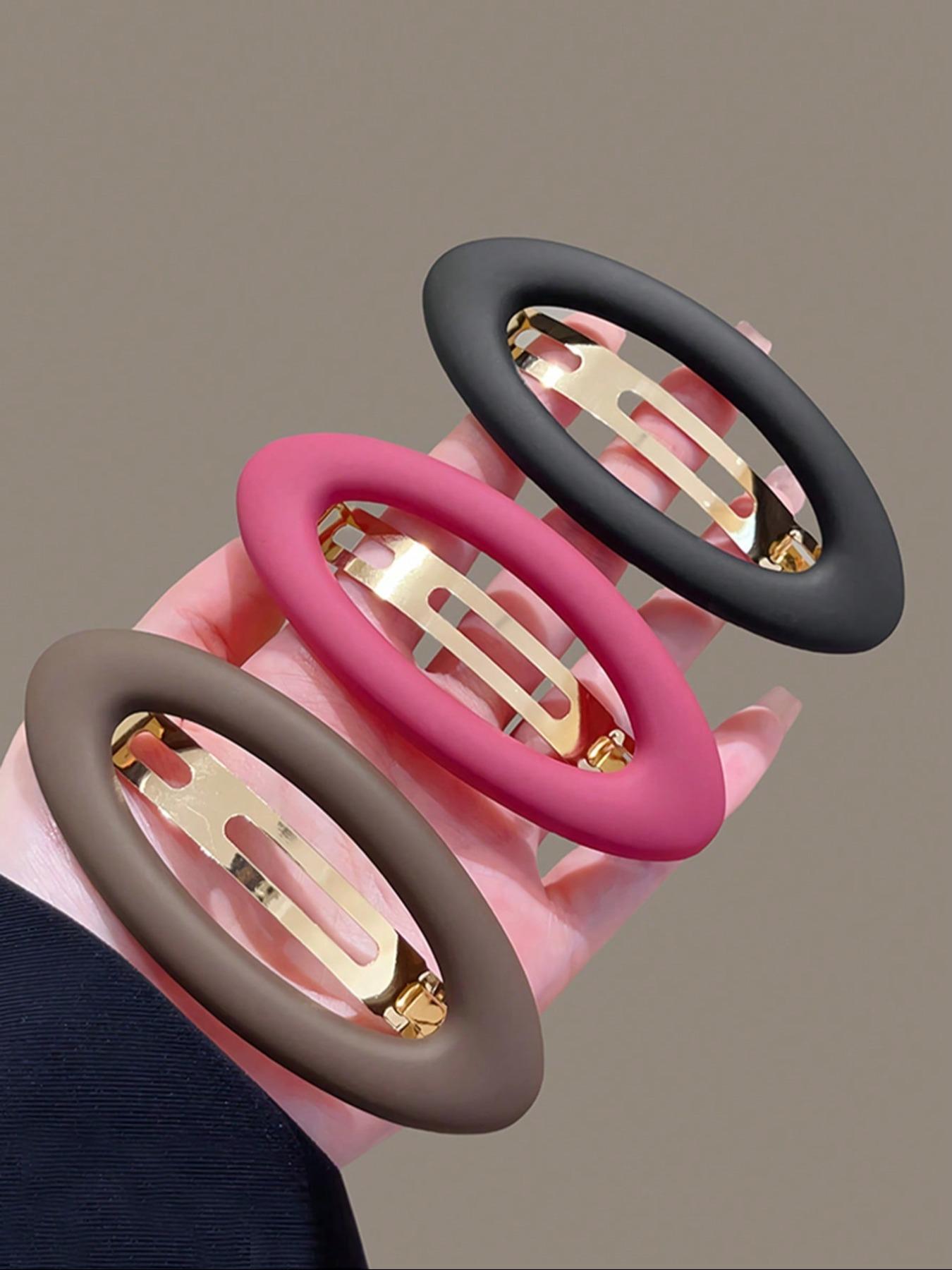 Minimalist Oval Hollow Out Design Hair Clips, Elegant Hair Accessories for Women & Girls, Minimalist Headwear Suitable for Daily and Party Use, Hair Clip Set