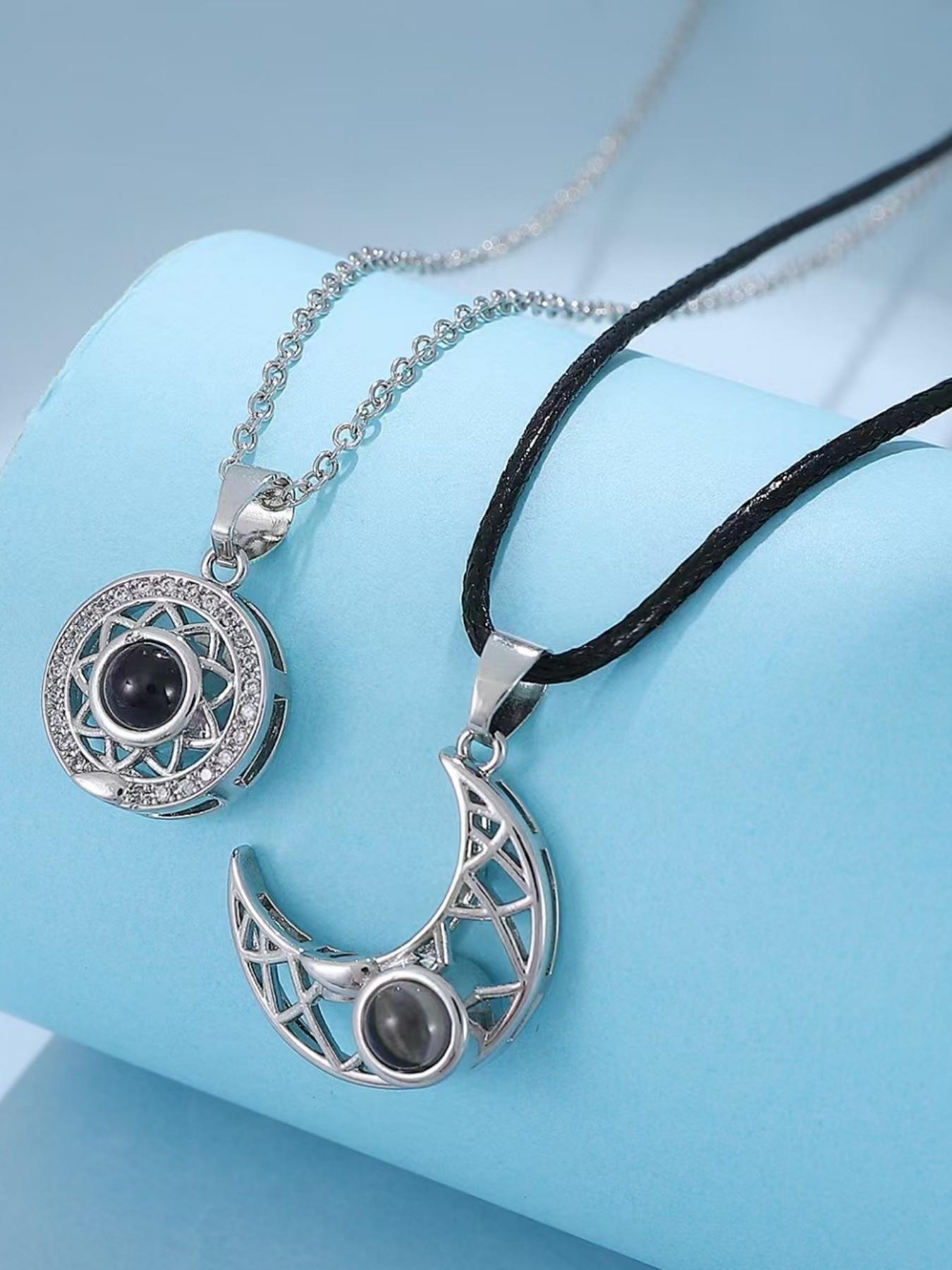 Trendy Couple Necklace Set, Fashionable Layered Necklaces, Yin Yang Design, Perfect Gift for Friends and Lovers, Elegant Lockbone Jewelry