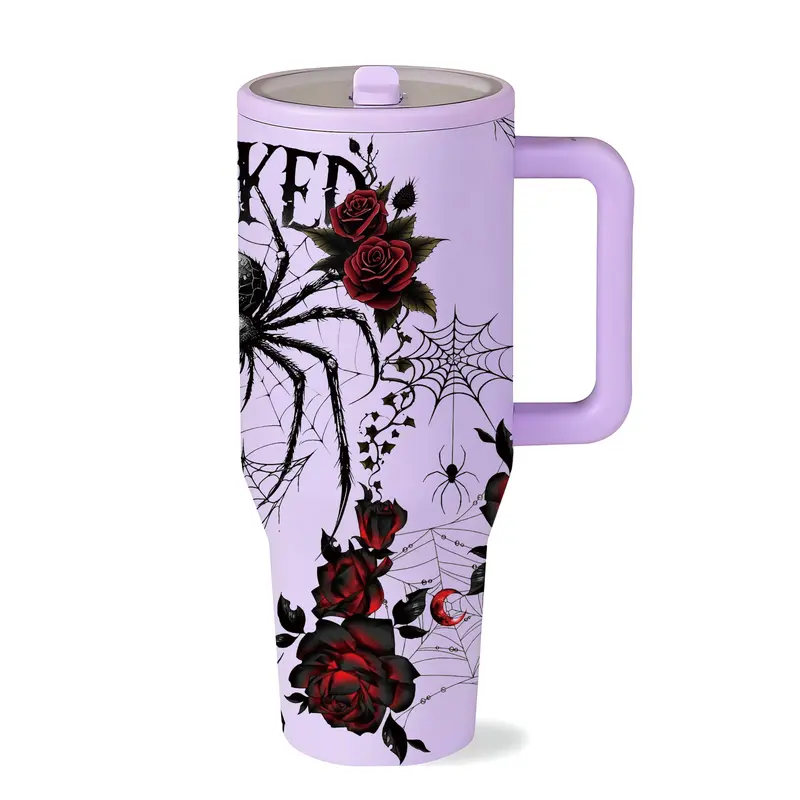 1‑Piece 40oz Insulated Mug, Double Wall Leak‑Proof Large Handle Thermal Cup, Keeps Hot 12 Hours and Cold 24 Hours, Dark Gothic Print Gift for Women and Men, Halloween Holiday, Office Travel Daily Use, Drinkware 1‑Piece 40oz Insulated Mug, Double Wall Leak‑Proof Large Handle Thermal Cup, Keeps Hot 12 Hours and Cold 24 Hours, Dark Gothic Print Gift for Women and Men, Halloween Holiday, Office Travel Daily Use, Drinkware