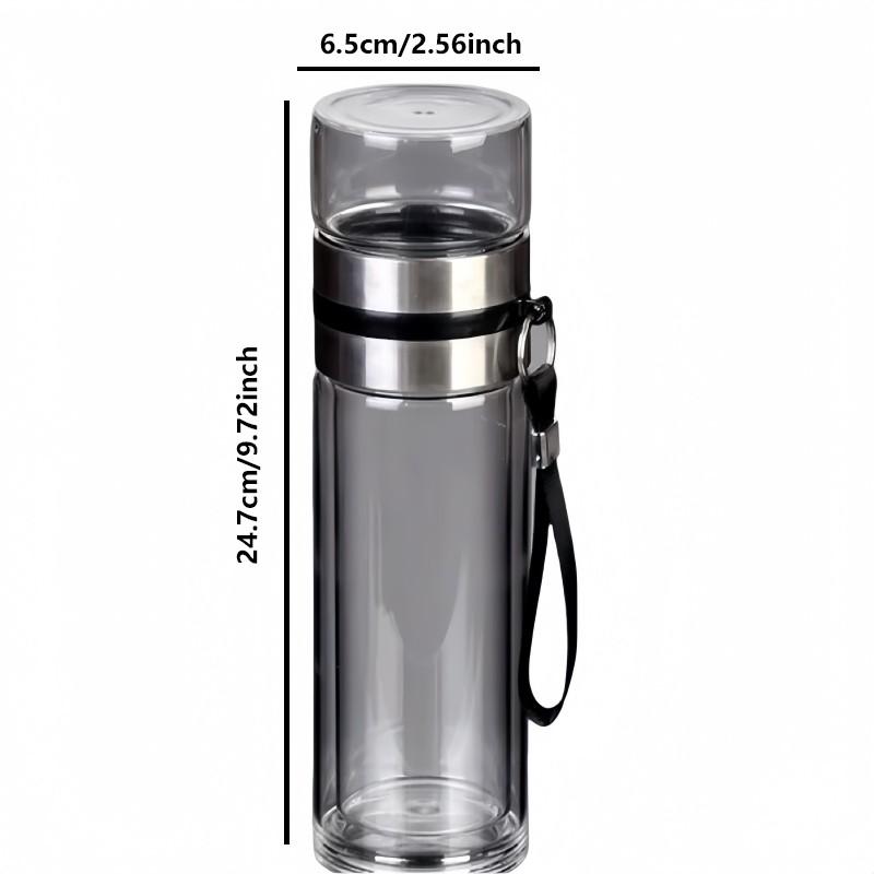 Leak-Proof Dual-Layer Glass Tea Coffee Separator Cup, Reusable Mug, Tumbler with Lid, Portable Round Design, Suitable for Hot and Cold Drinks, Dishwasher Safe