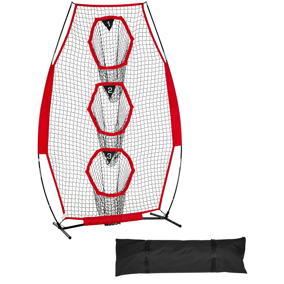8 x 4 inch Football Trainer Throwing Net, Training Throwing Target Practice Net with 5 Target Pockets, Knotless Net Includes Straps and Portable Carry Case, Improve QB Throwing Accuracy, Red On-Site