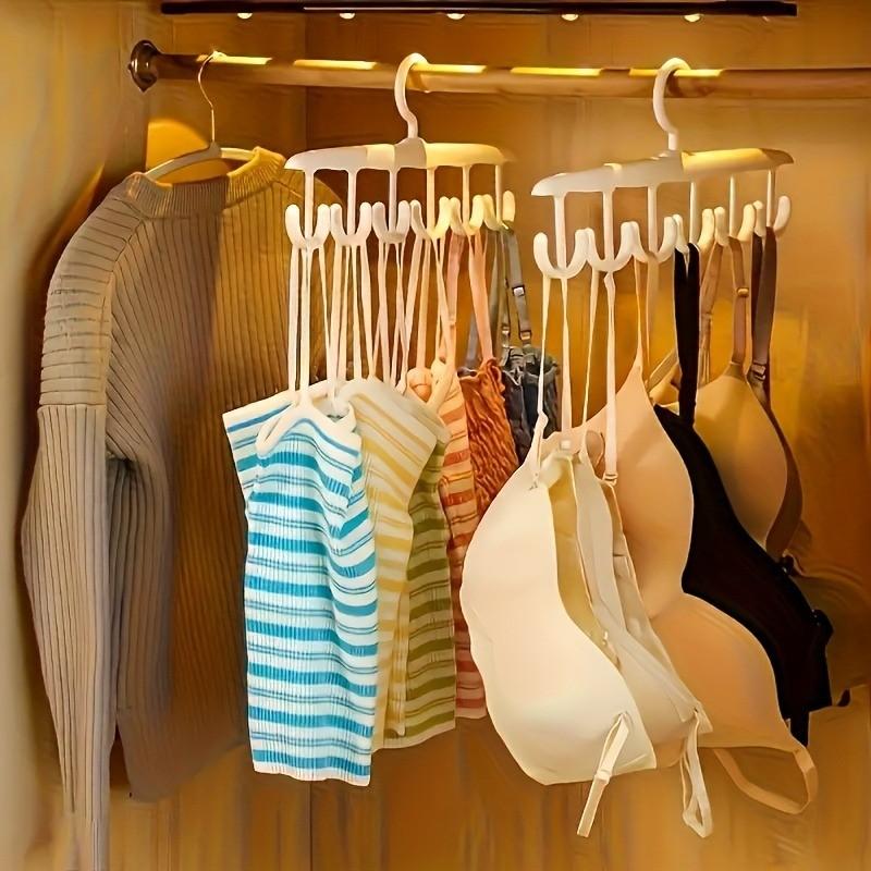 Space-Saving 12-Hook Rotating Clothes Hanger Organizer, Perfect for Hanging Belts, Underwear, Tank Tops, Dresses, Portable Storage Box for Dorms and Home