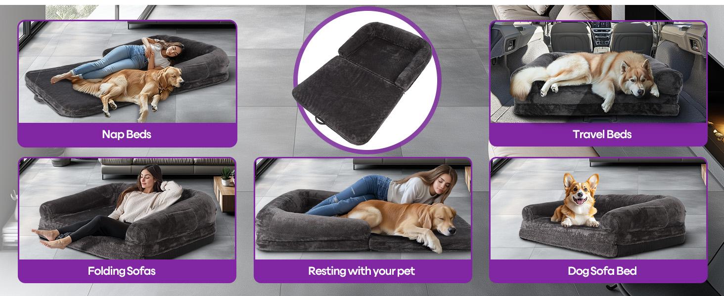 Foldable Human Dog Bed,Orthopedic Memory Foam Human Sized Dog Bed,Human and Dog Massage Chair Massage Bed,2 in 1 Calming Human Size with Egg Foam Supportive Mat and Waterproof Liner,Storage Pocket (75”x45”x10”) Portable Pad Foldable Human Dog Bed,Orthopedic Memory Foam Human Sized Dog Bed,Human and Dog Massage Chair Massage Bed,2 in 1 Calming Human Size with Egg Foam Supportive Mat and Waterproof Liner,Storage Pocket (75”x45”x10”) Portable Pad