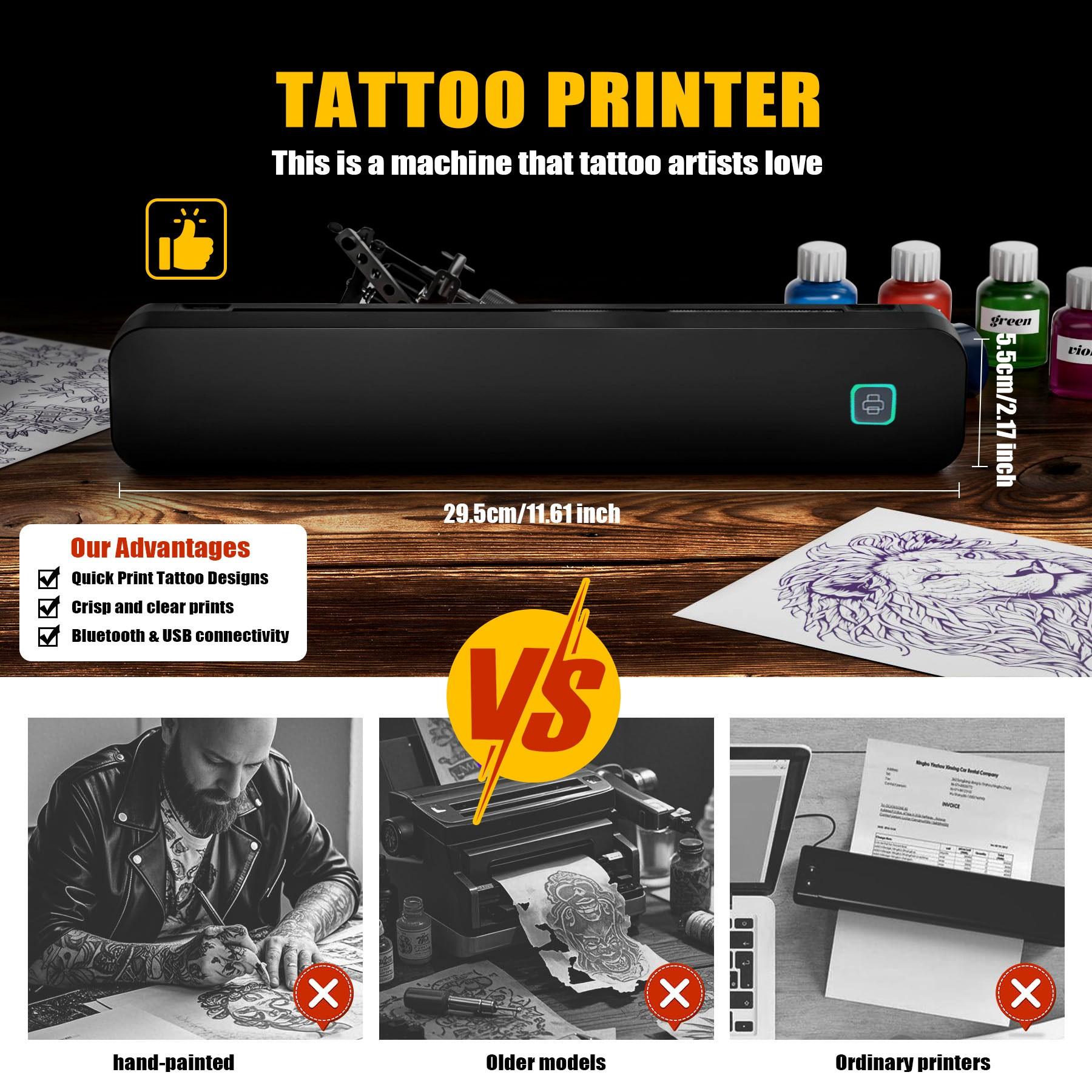 HZTZ Portable A4 Thermal Printer with Bluetooth-compatible Connectivity, Prints Photos & Pdf Documents, Supports Folded Roll Paper, Ideal for Office Home School Travel, Wireless Portable Printer