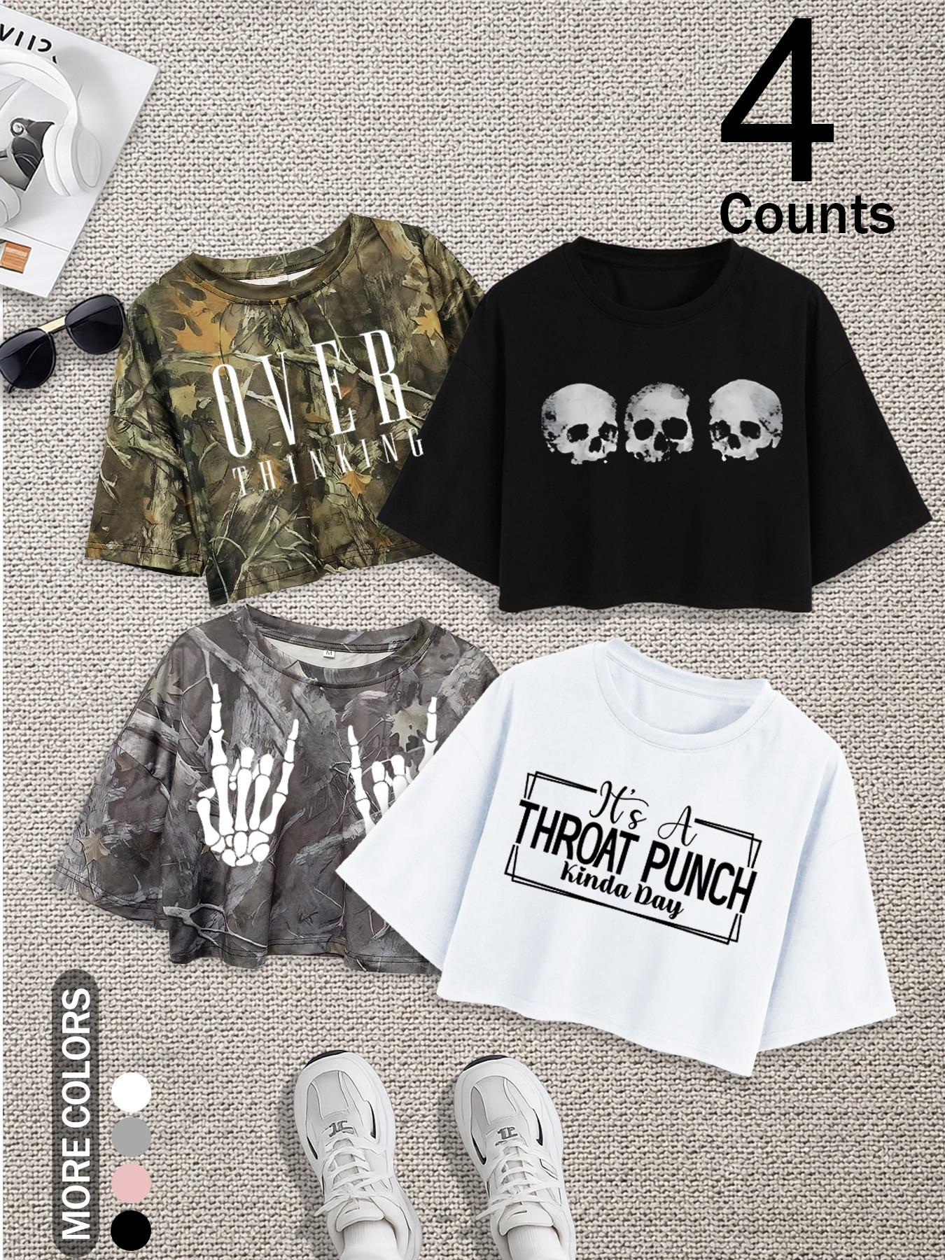 Women's Casual Loose Fit Short Sleeve Basic Minimalist Top Set, Soft Comfortable Fabric, Perfect for Outdoor Shopping & Summer Wear